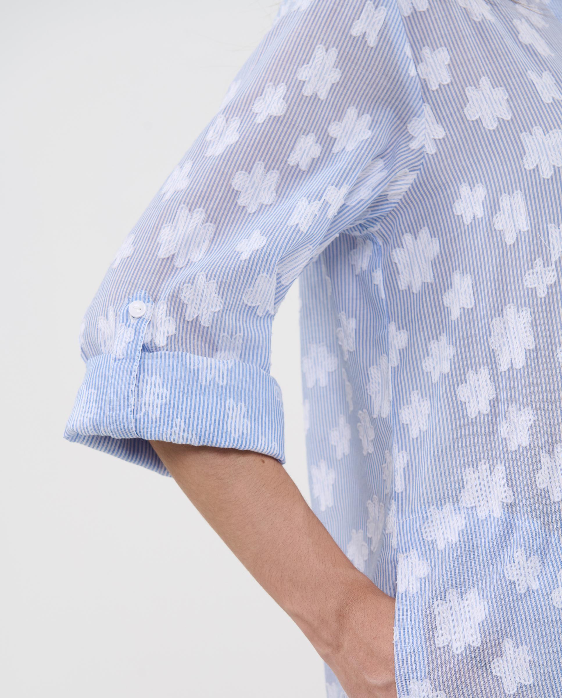 Vestido de Praia Estampado com Botões Azul-celeste-4
