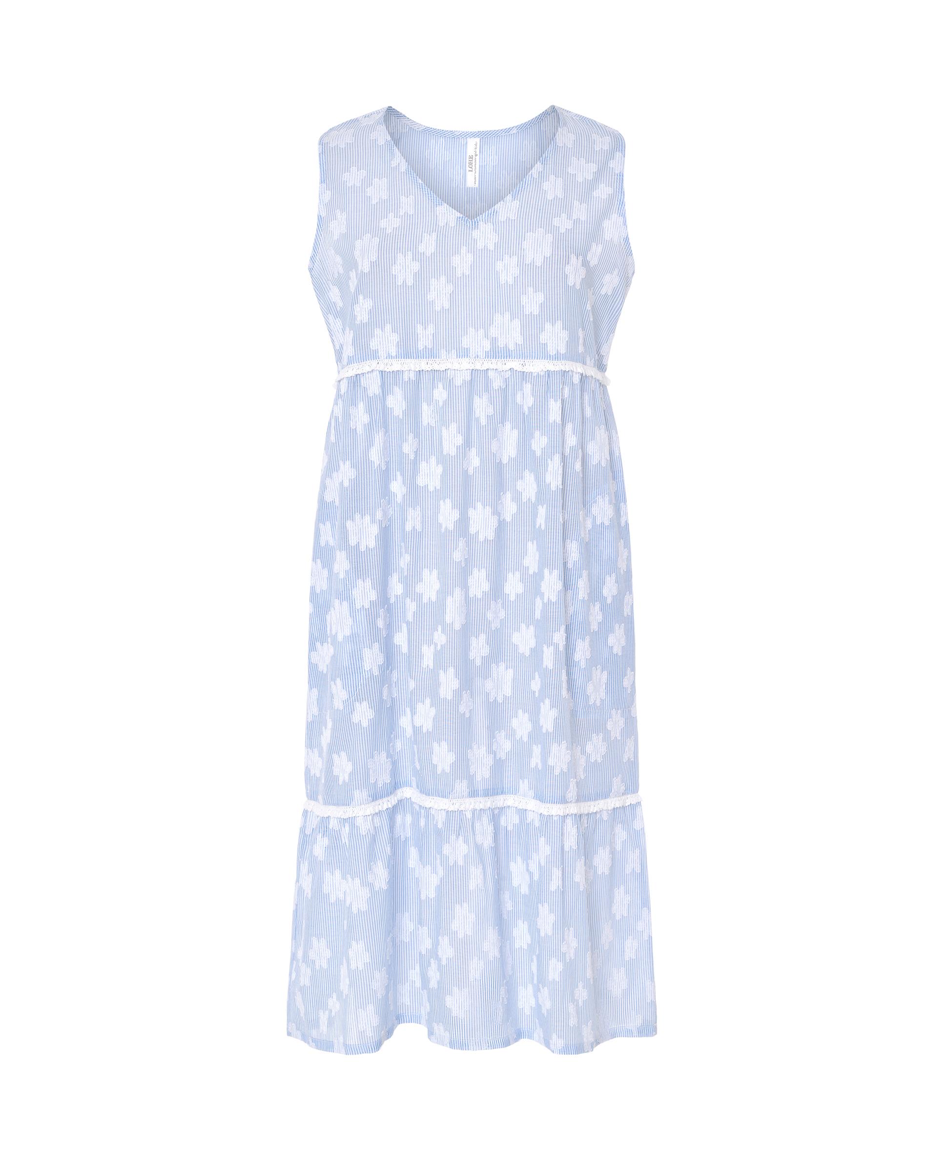 Vestido de Praia Curto sem Mangas Estampado Azul-celeste-3