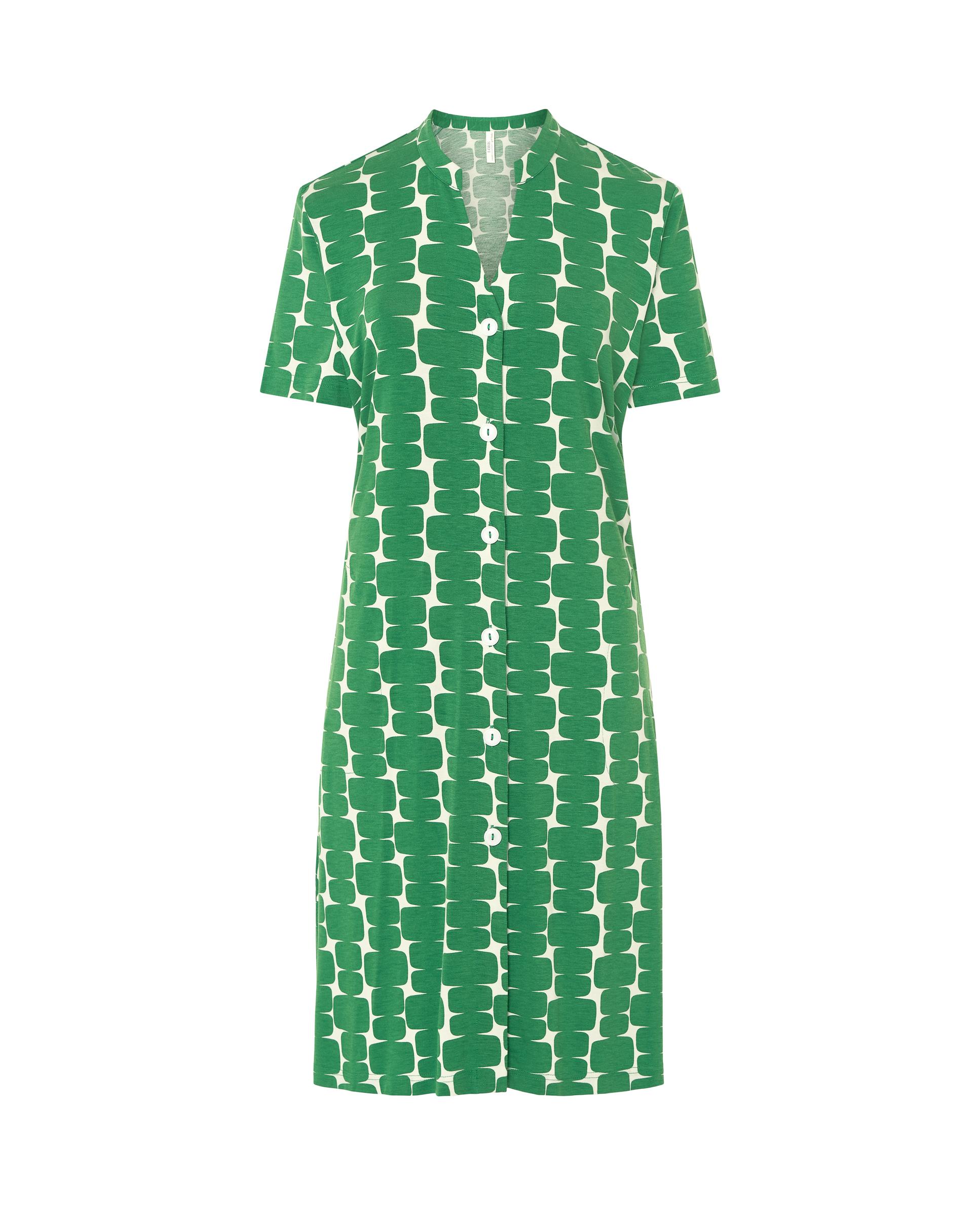 Vestido de Praia Curto Estampado Branco / Verde-3