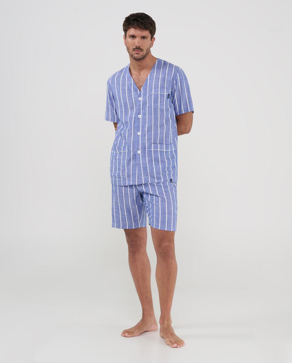 Imagem 0 de Pijama Curto com Botões Às Riscas