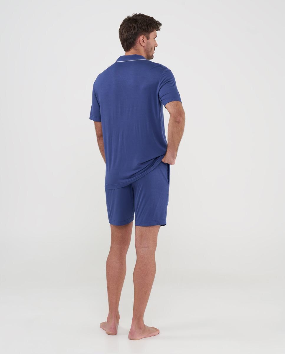 Pijama Curto com Botões Azul-marinho-2