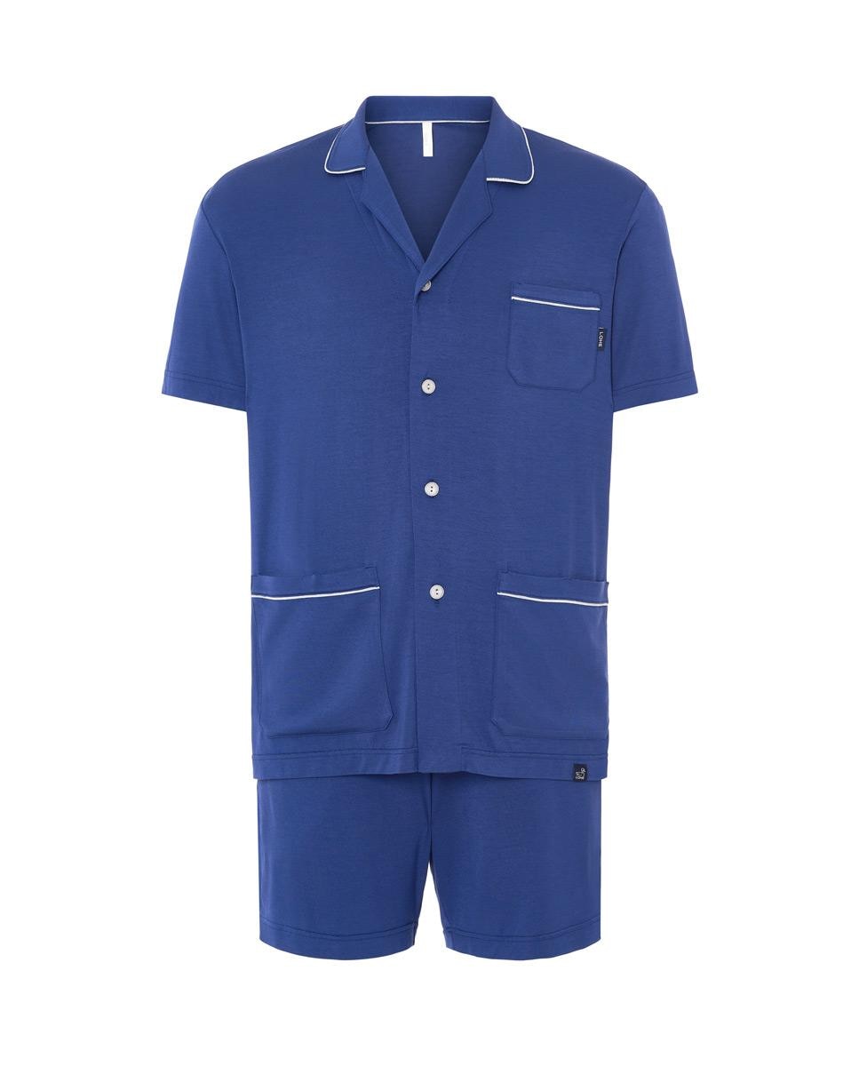 Pijama Curto com Botões Azul-marinho-3