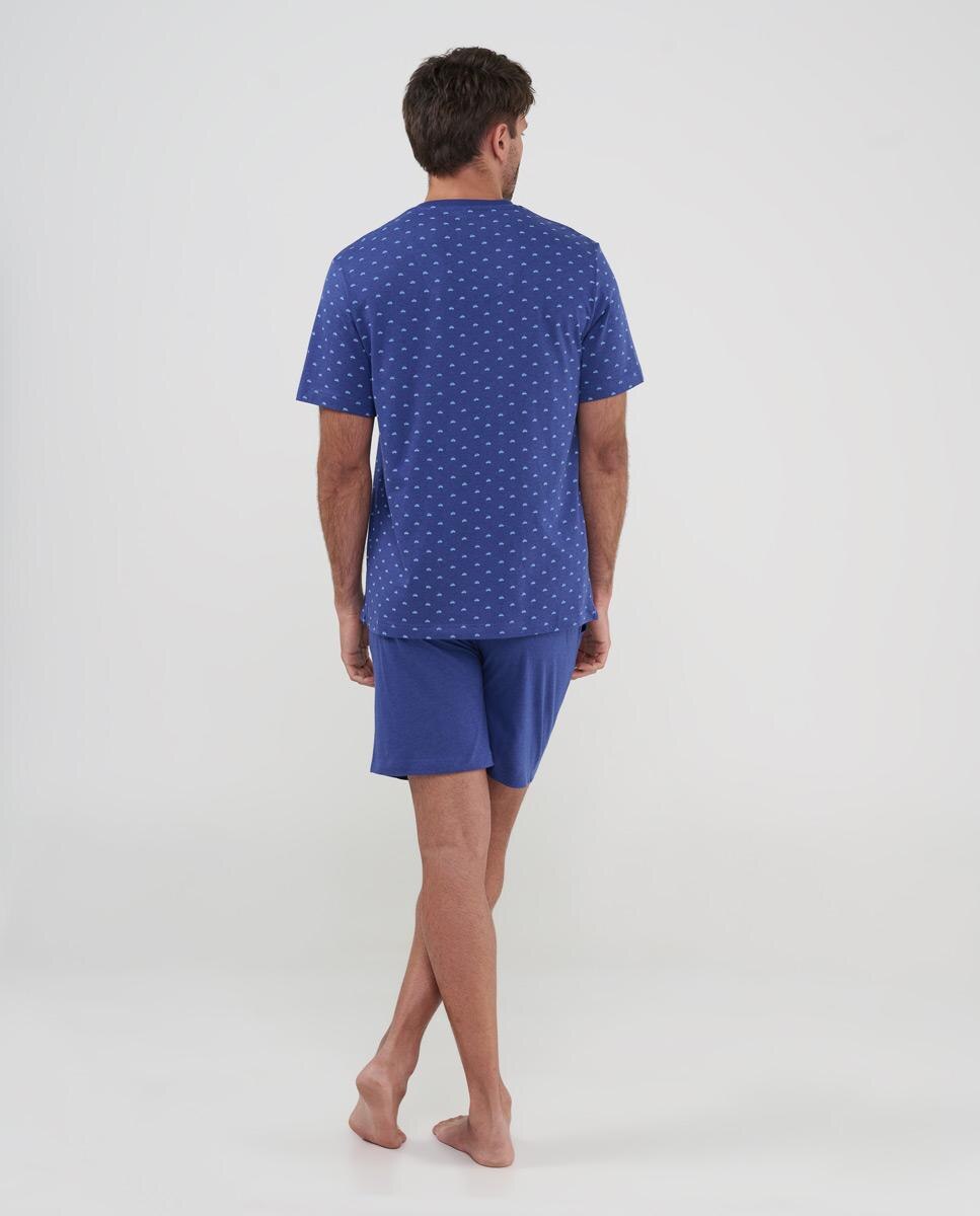 Pijama Curto Estampado Azul-2