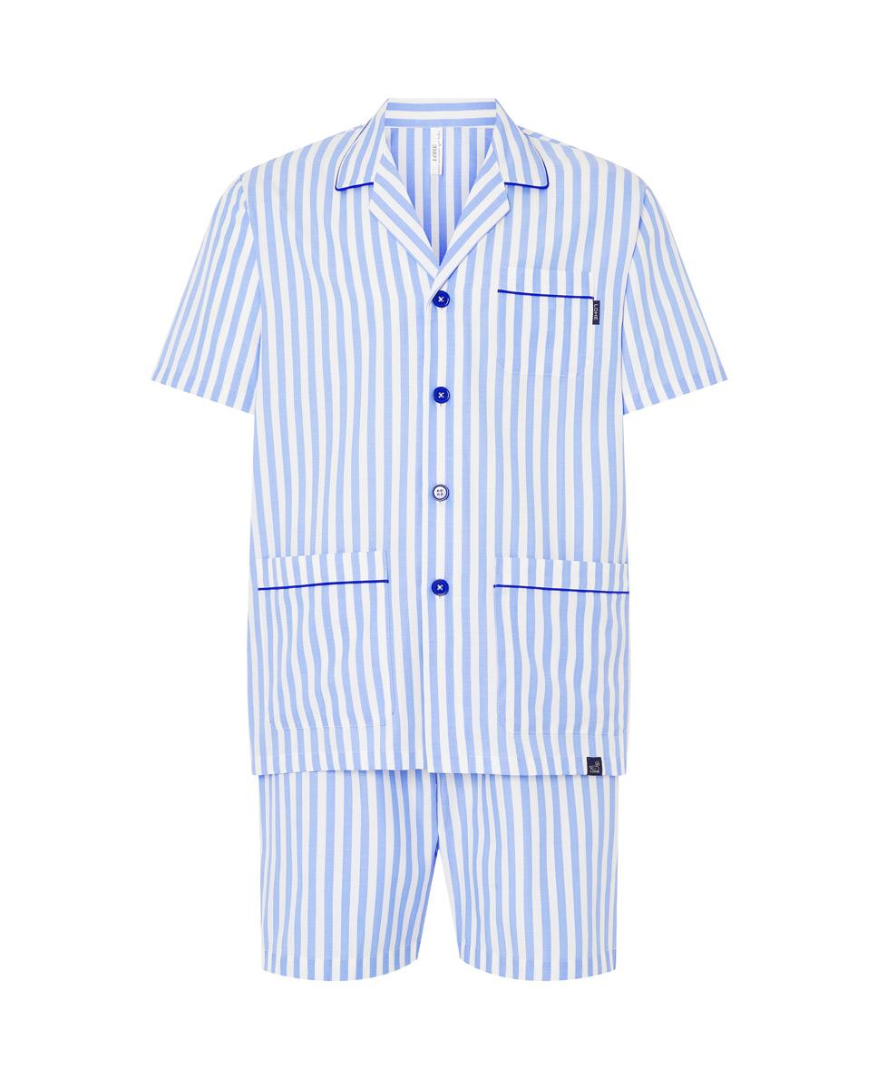 Pijama Curto Estampado Azul-3