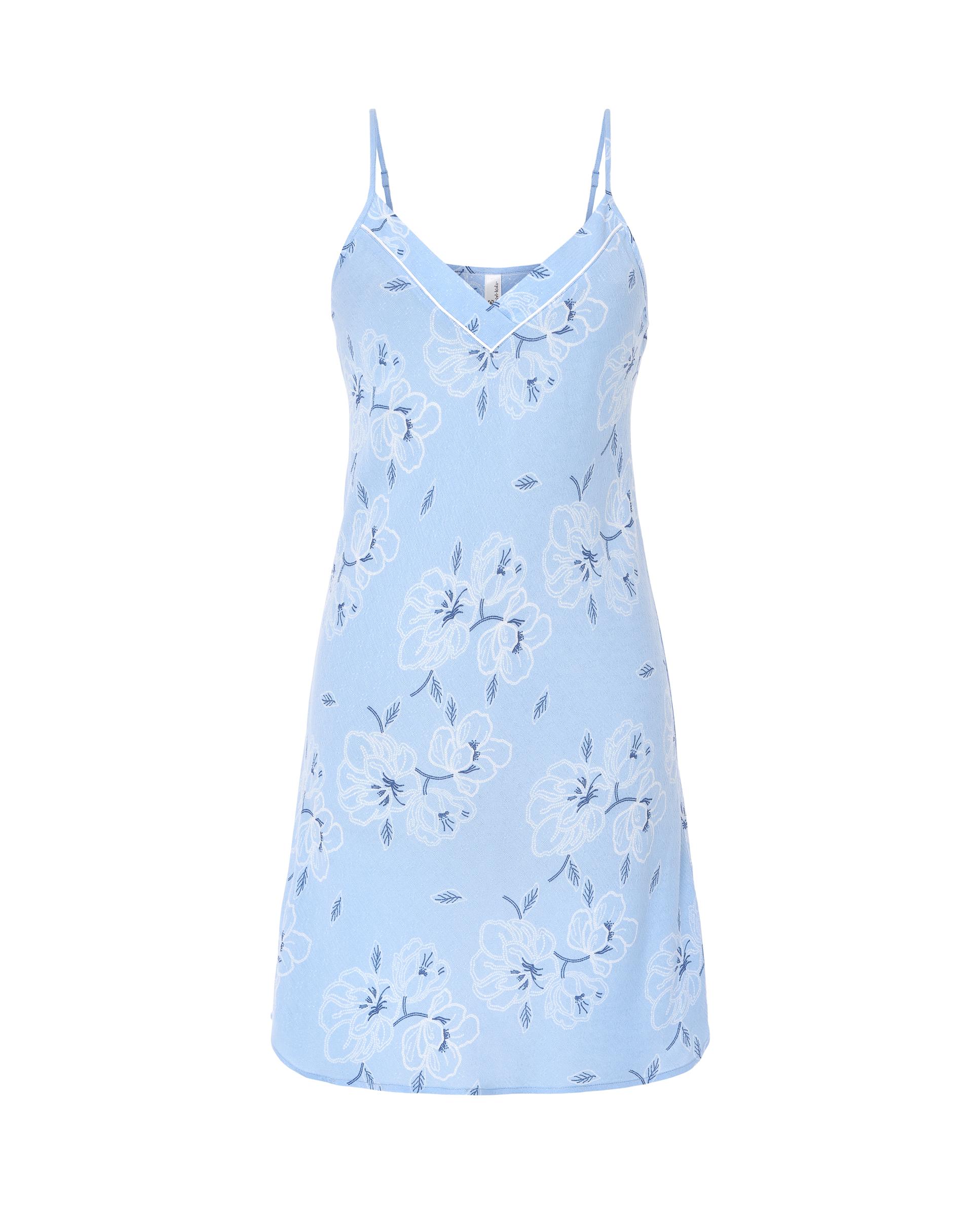 Robe Curto de Alça Fina Estampado Azul-celeste-3