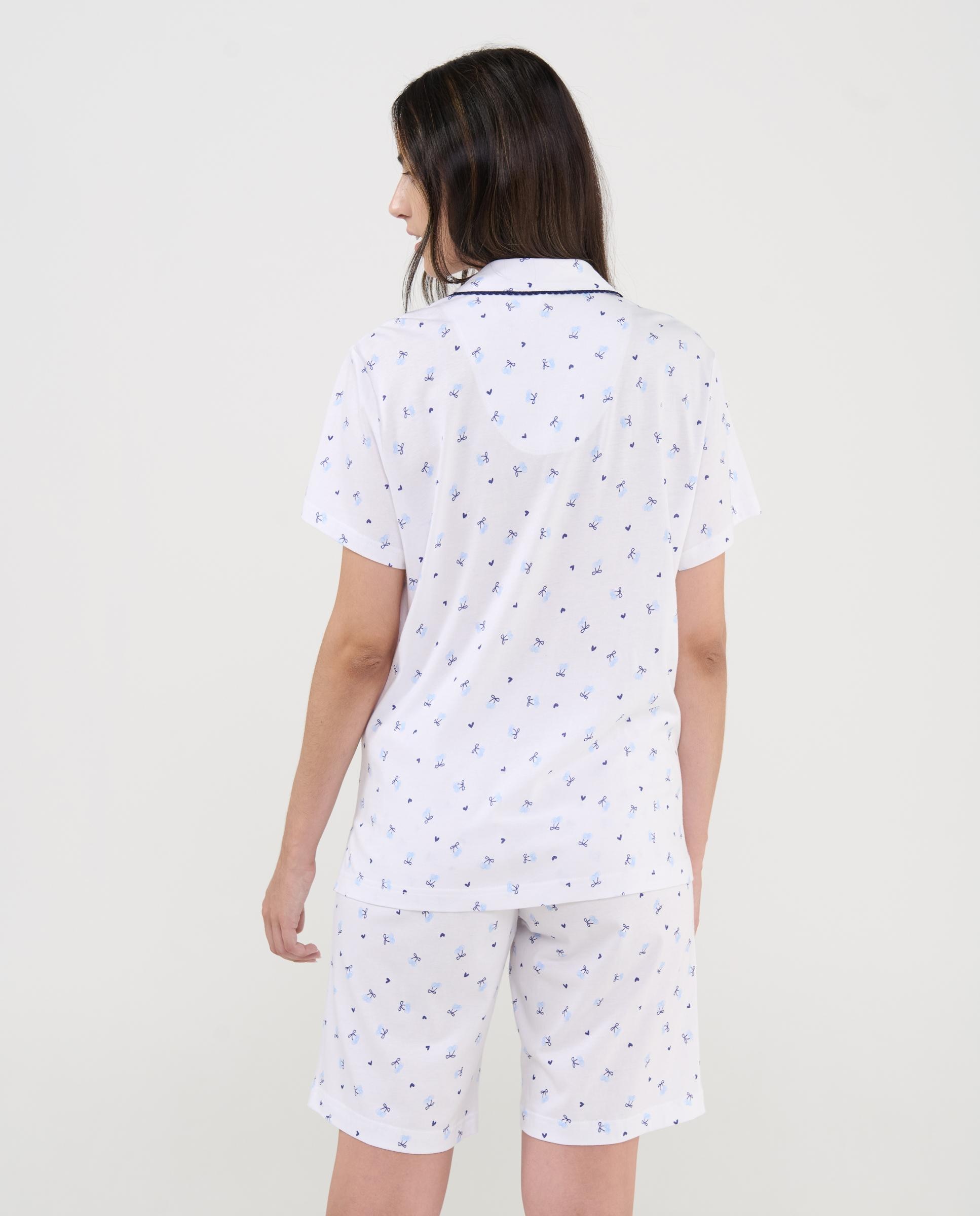 Pijama Completo Curto com Estampado Branco-2