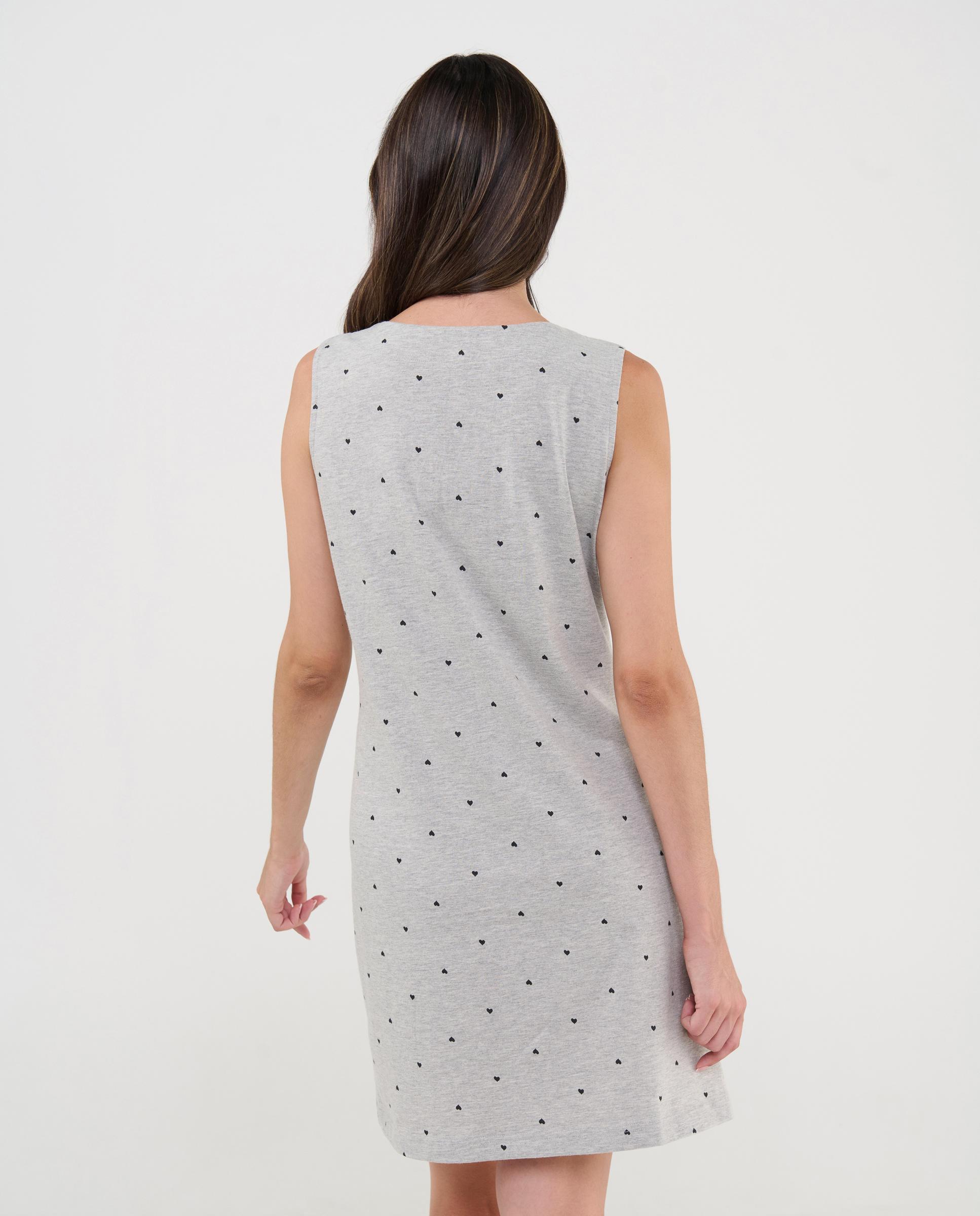 Robe Curto de Alças Largas Estampado Cinzento-2
