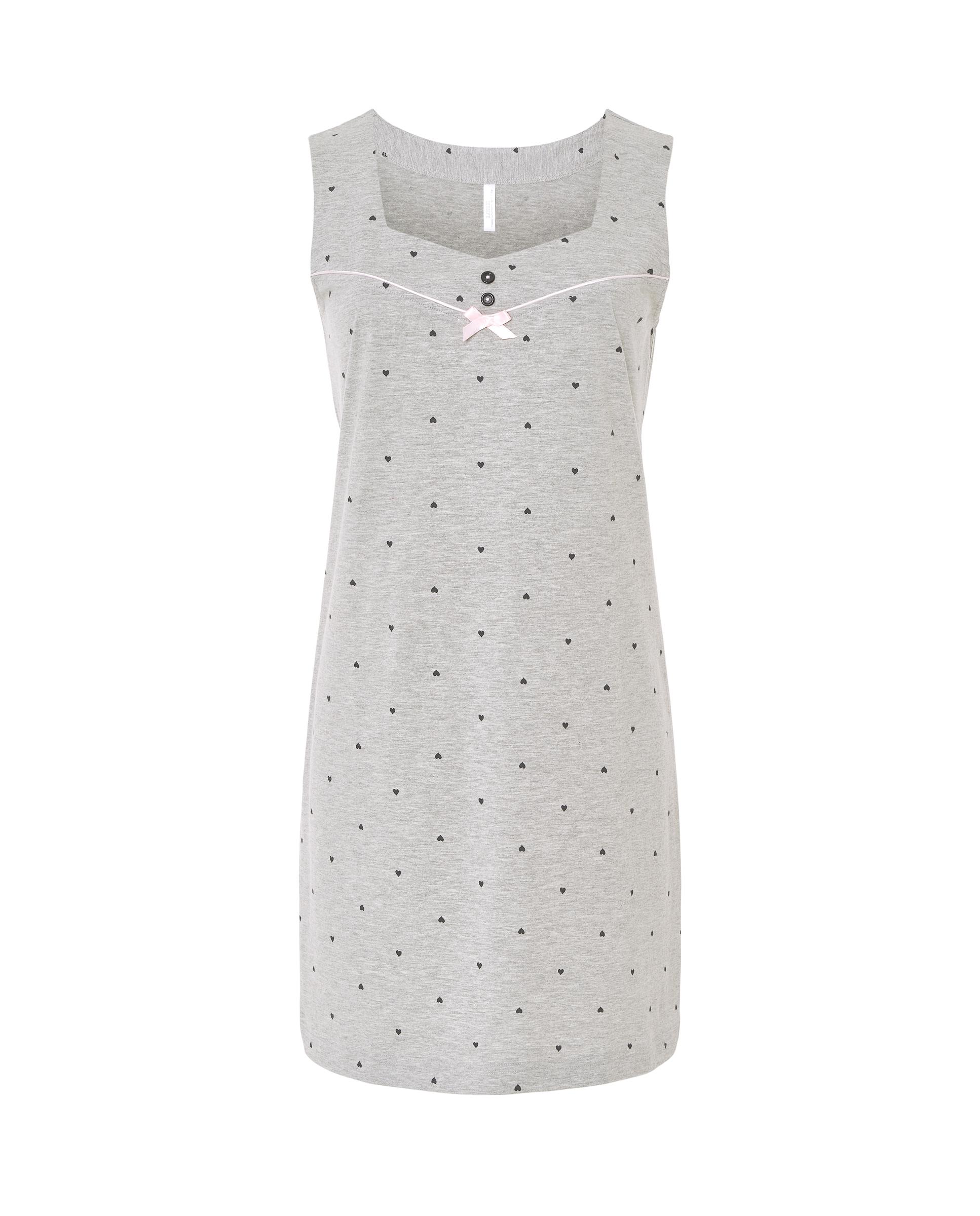 Robe Curto de Alças Largas Estampado Cinzento-3
