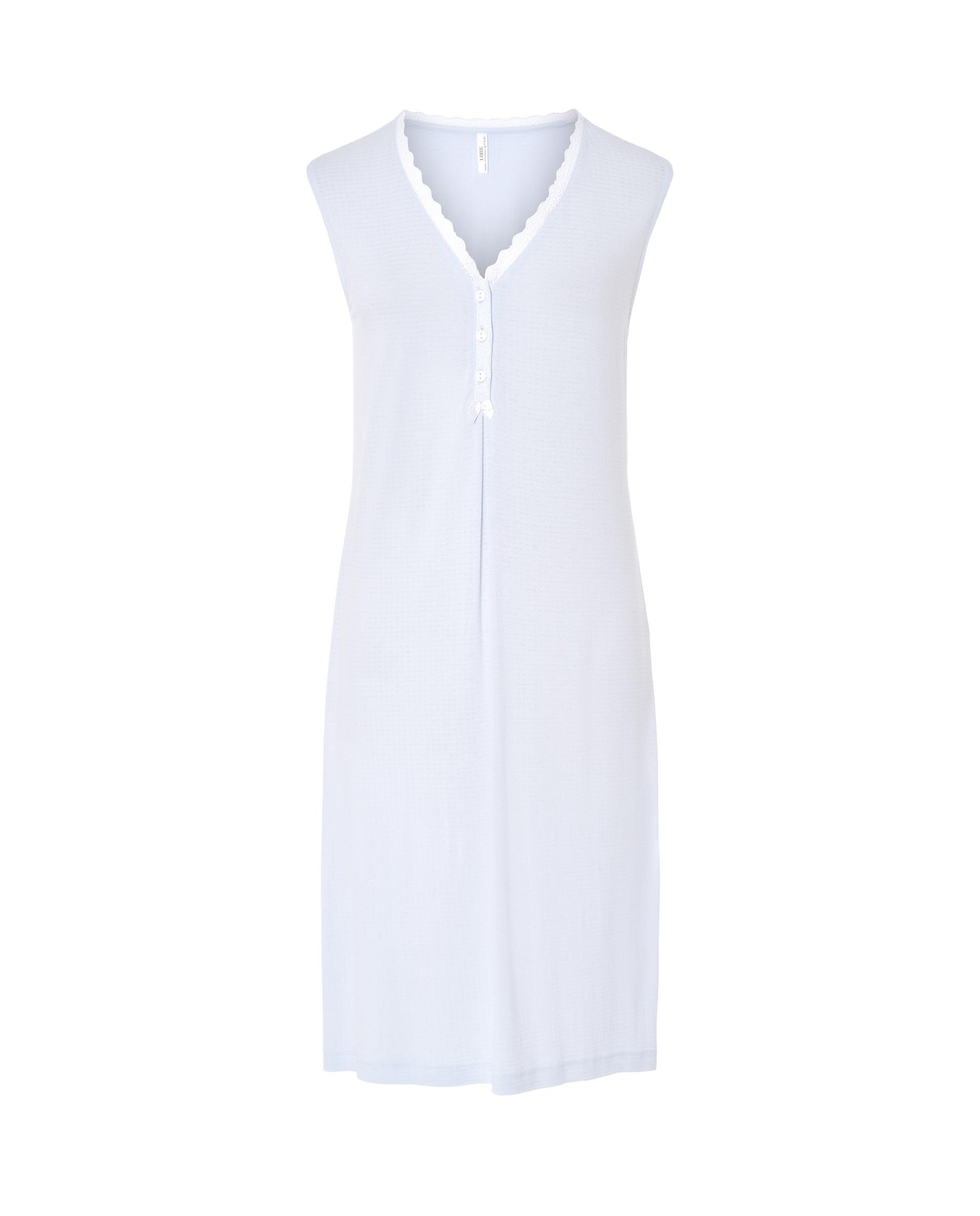 Robe Curto sem Mangas com Gola de Botões e Renda Branco-3
