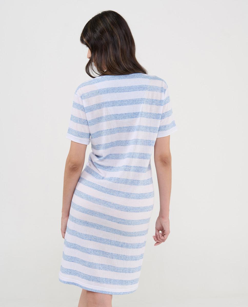Robe Curto de Manga Curta Vigoré Azul / Branco-2