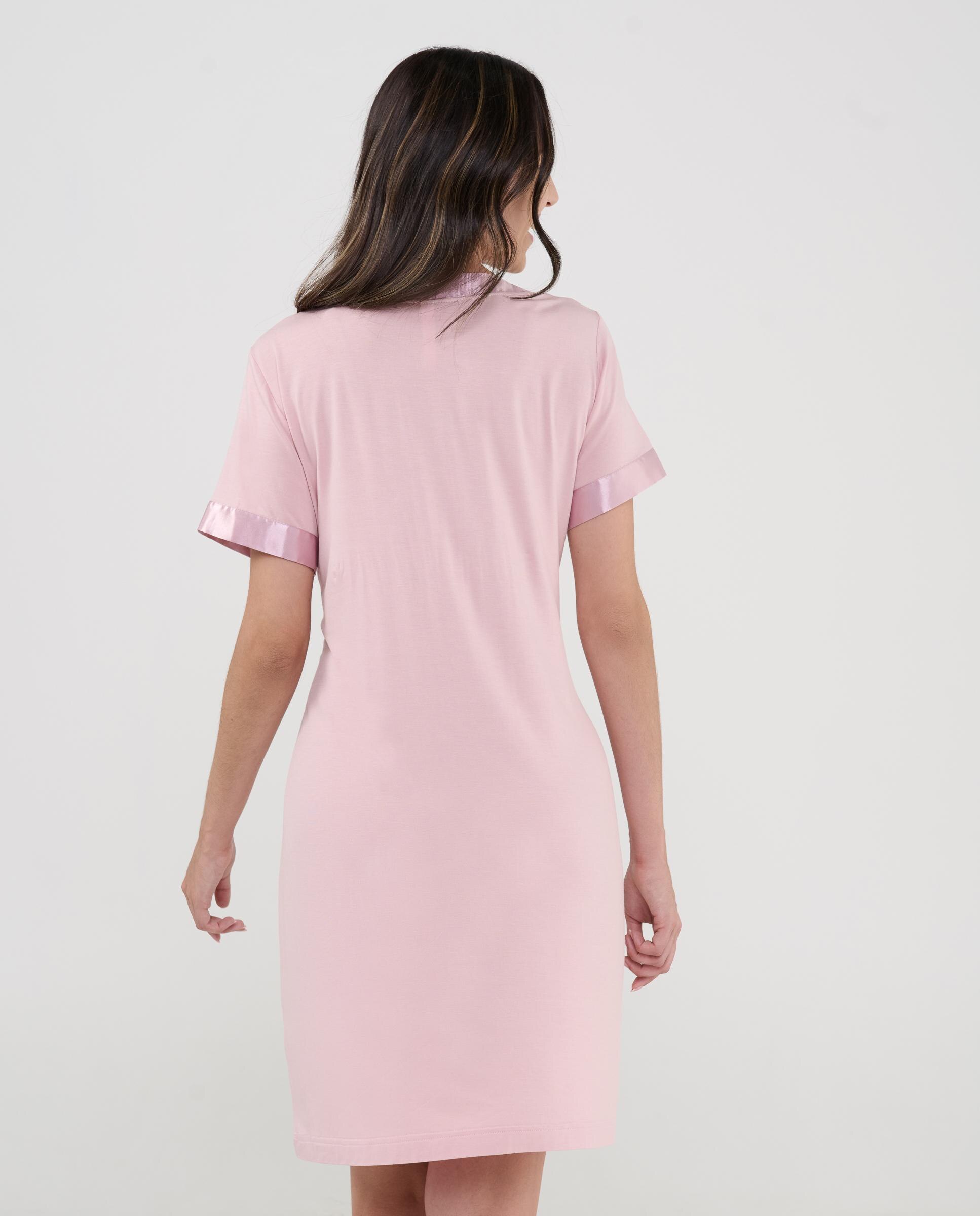 Robe Curto de Manga Curta Rosa-pastel-2