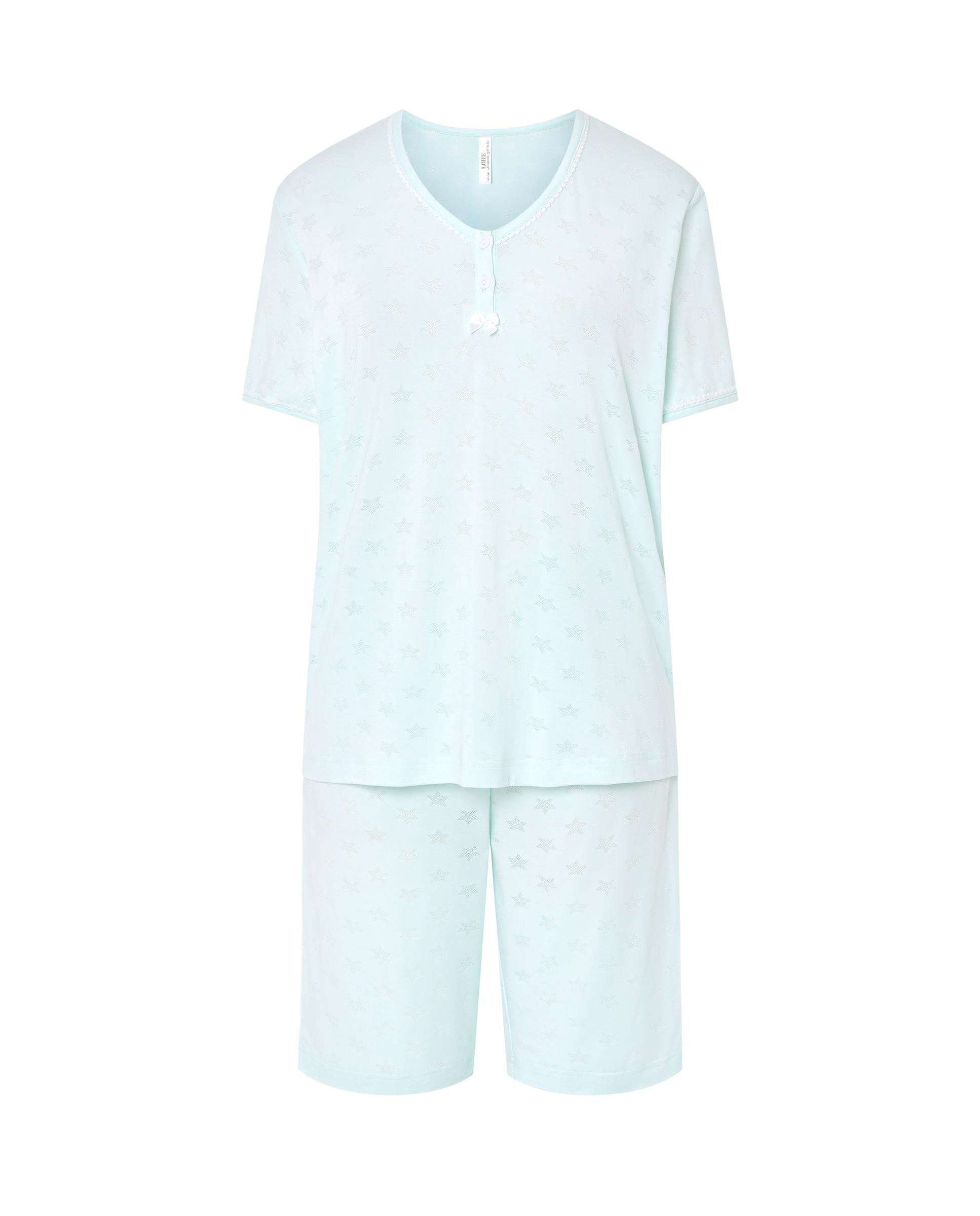 Pijama Completo Curto com Estampado Verde-claro-3