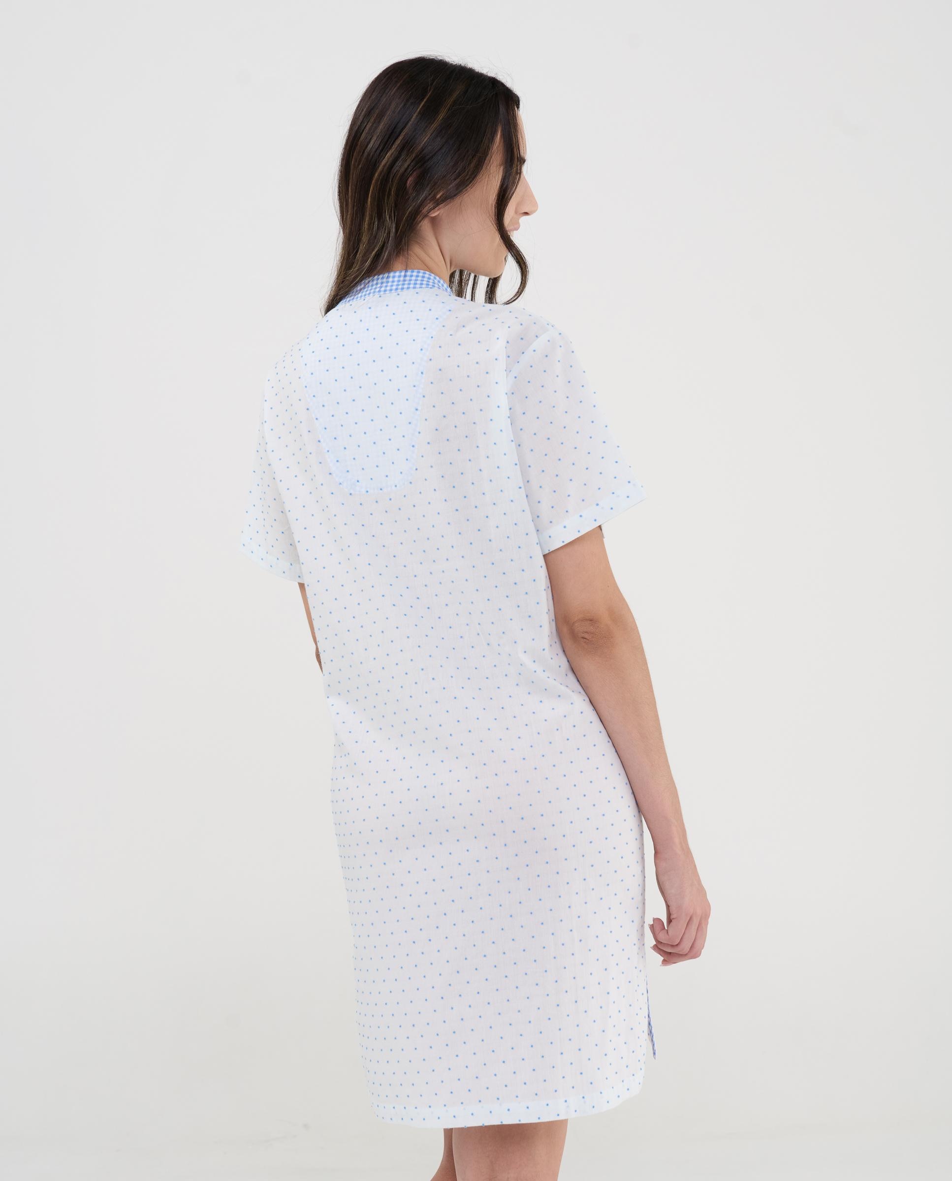 Robe Curto Aberto com Botões Azul-celeste-2