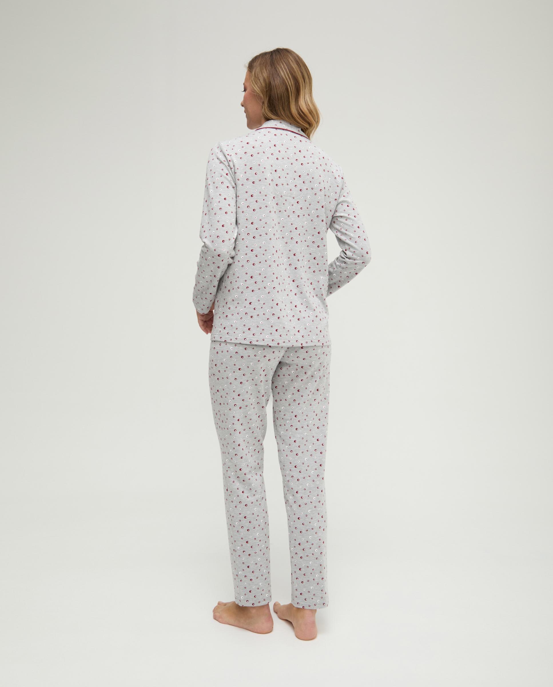 Pijama com Vigore Estampado Aberto Bordeaux-2