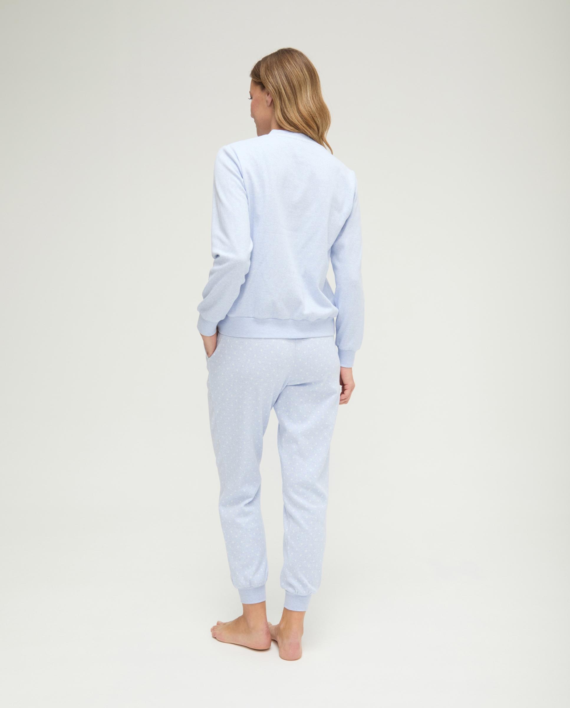 Pijama com Decote em V Corações Azul-2