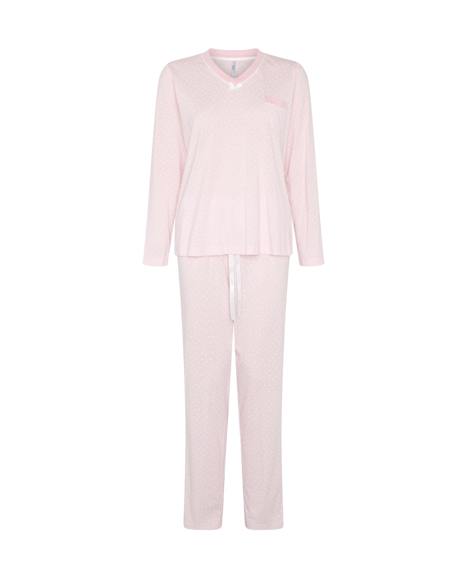 Pijama com Decote em V Corações Rosa-3