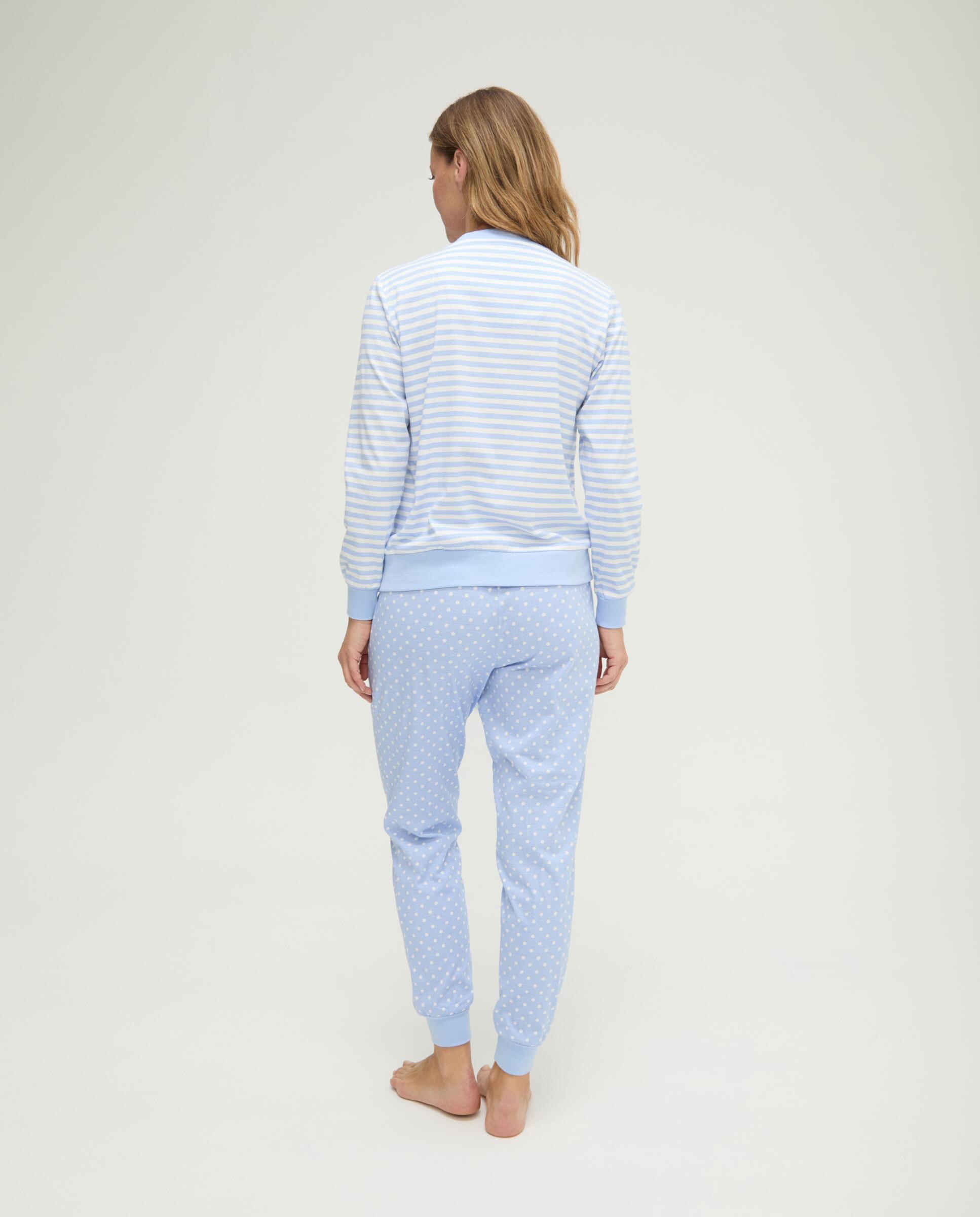 Pijama Às Riscas e Bolinhas Azul-celeste-2
