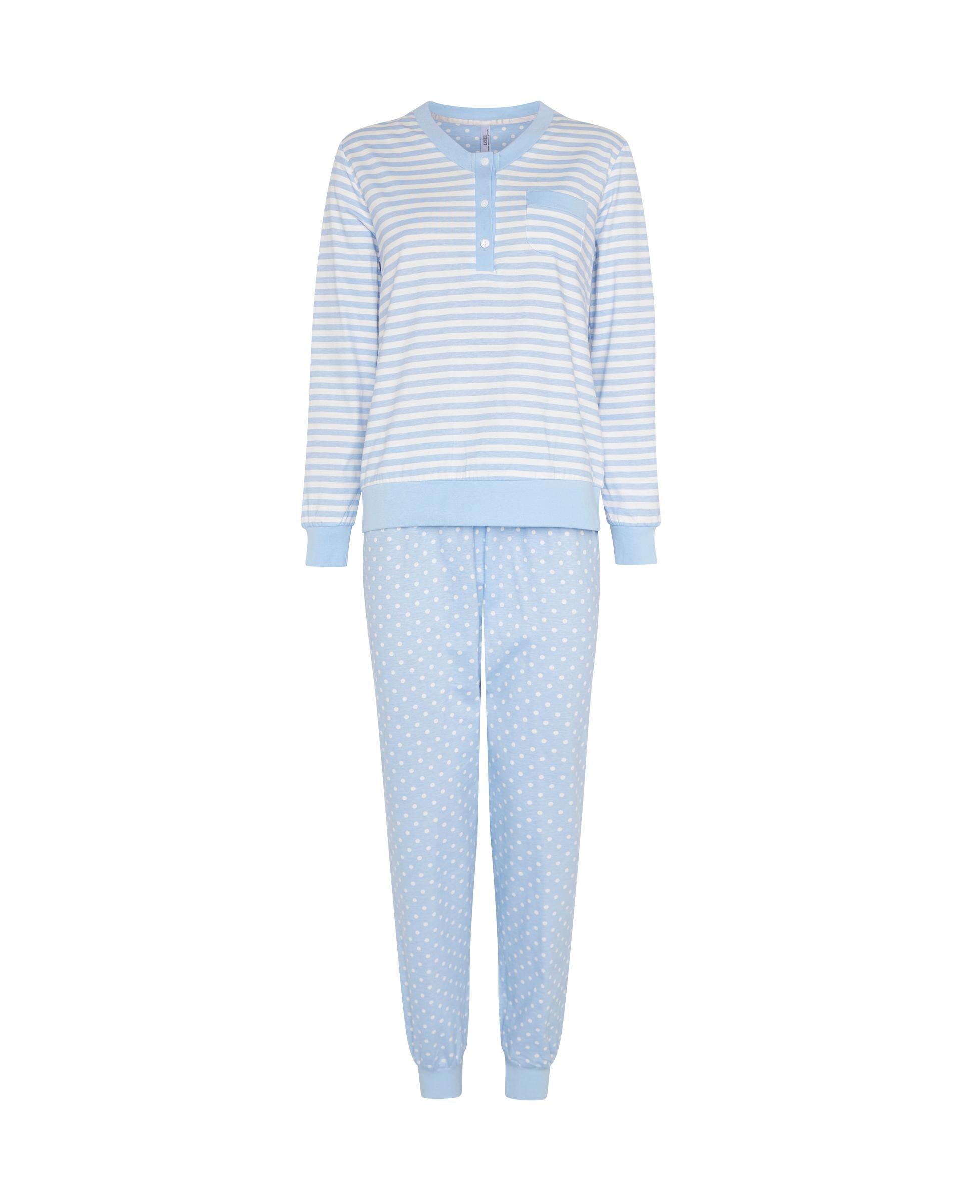 Pijama Às Riscas e Bolinhas Azul-celeste-3