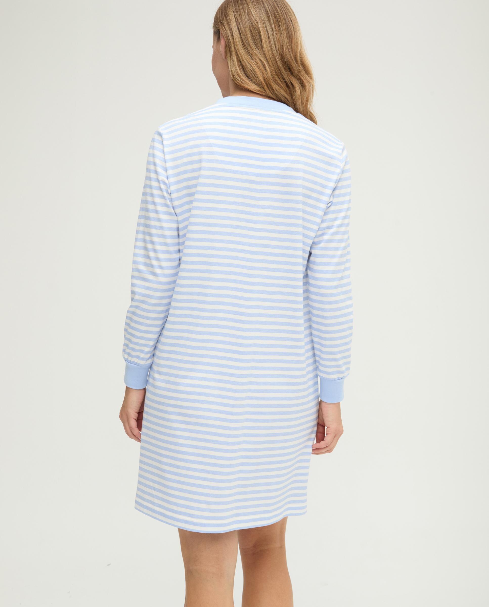 Robe em V Às Riscas Azul-celeste-2