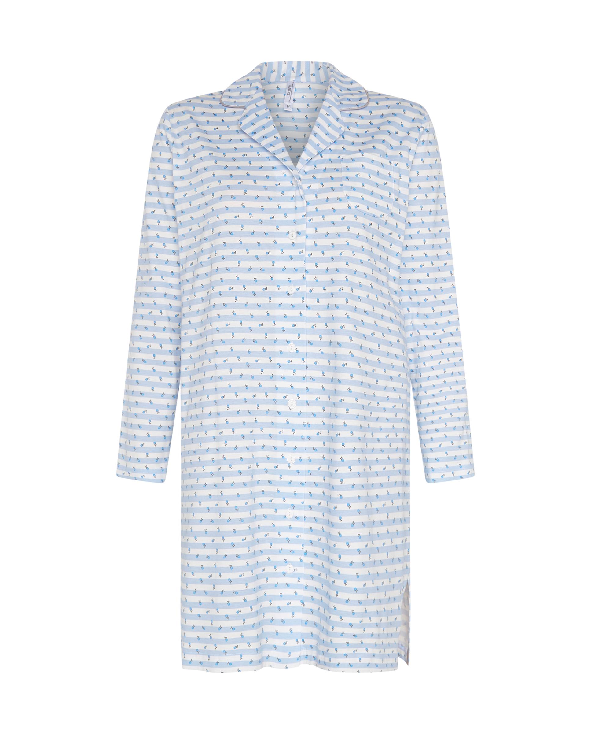 Robe Às Riscas e Flores Aberto Azul-celeste-3