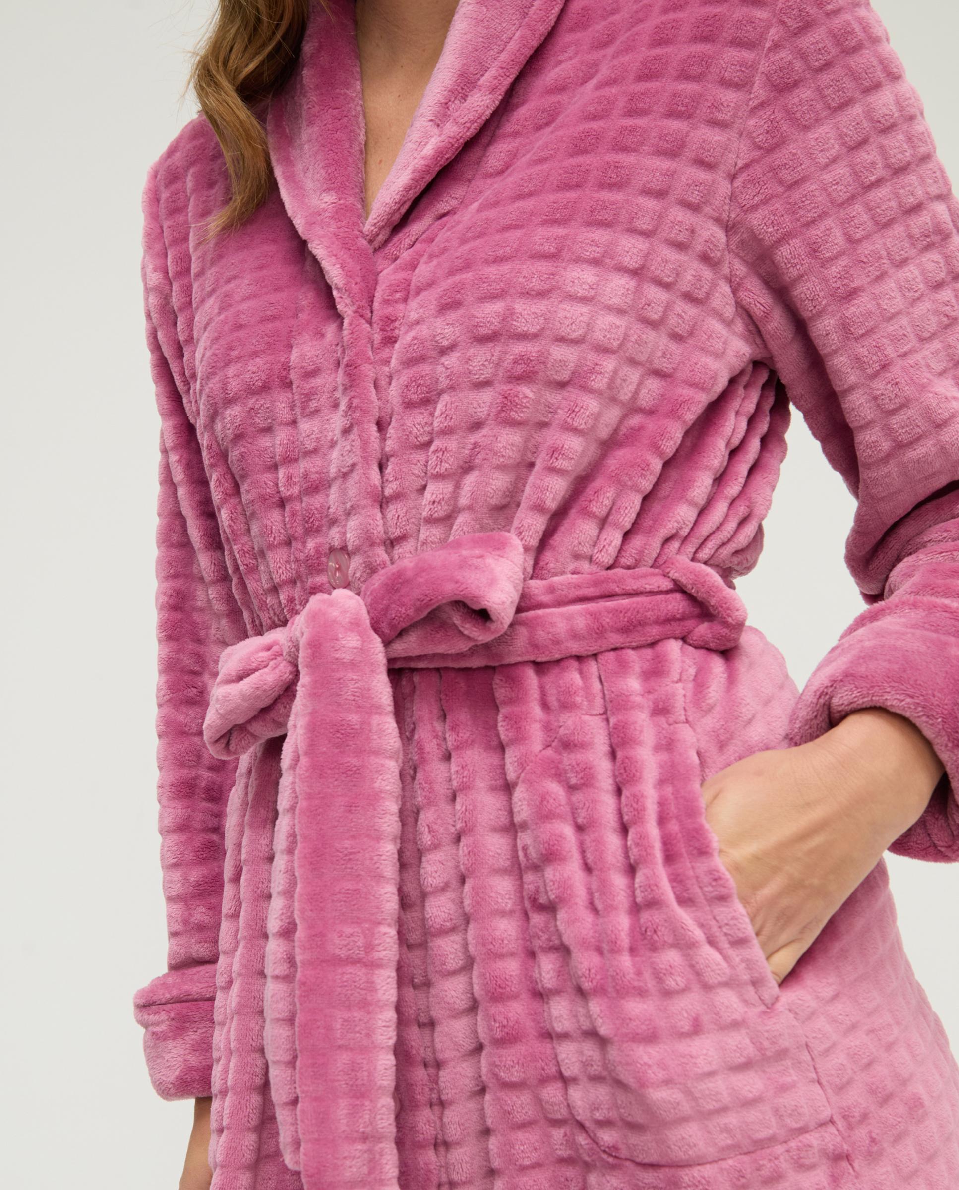 Robe Comprida Jacquard Cinto Rosa-4