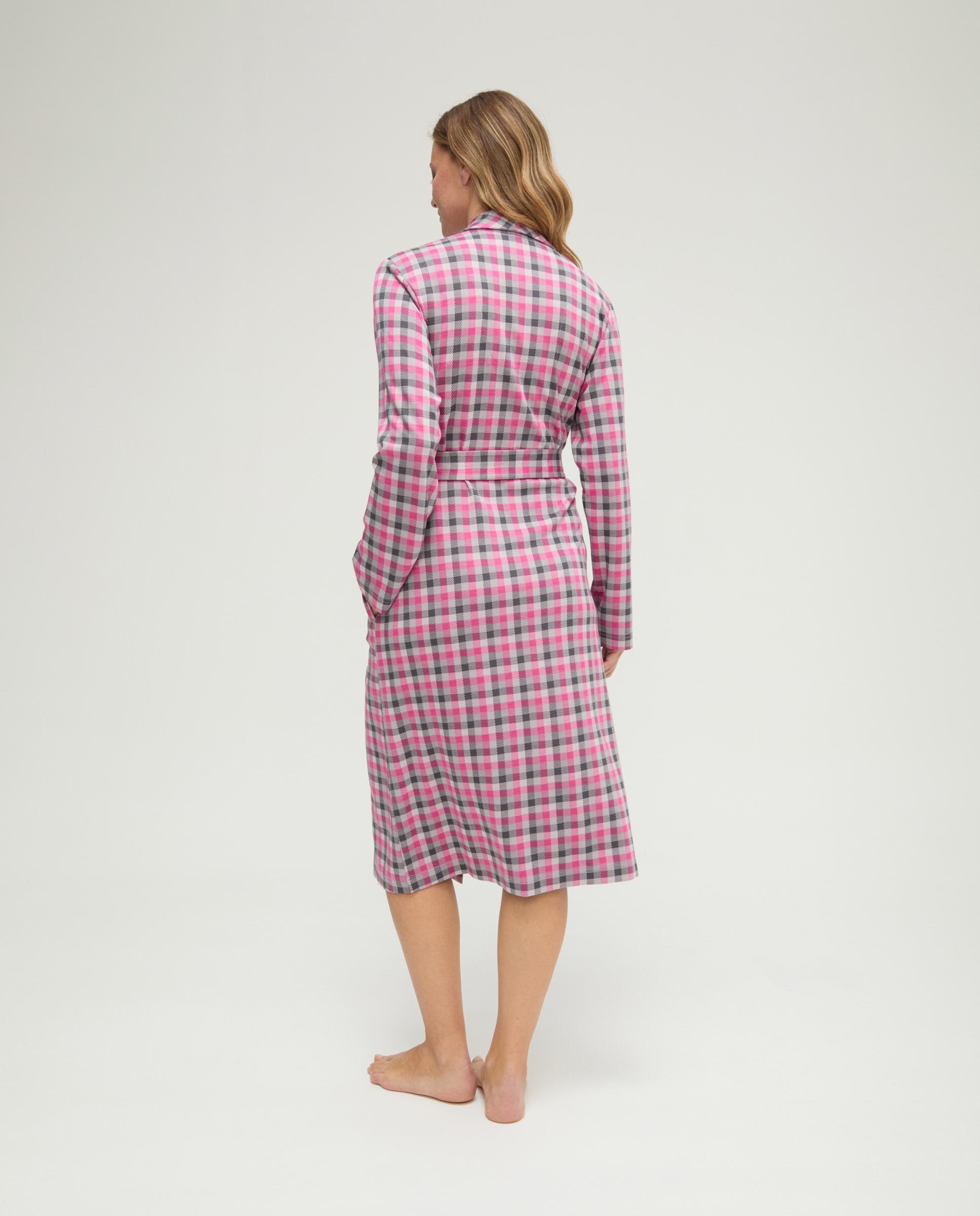 Robe Cruzada Aos Quadrados Fúcsia-2