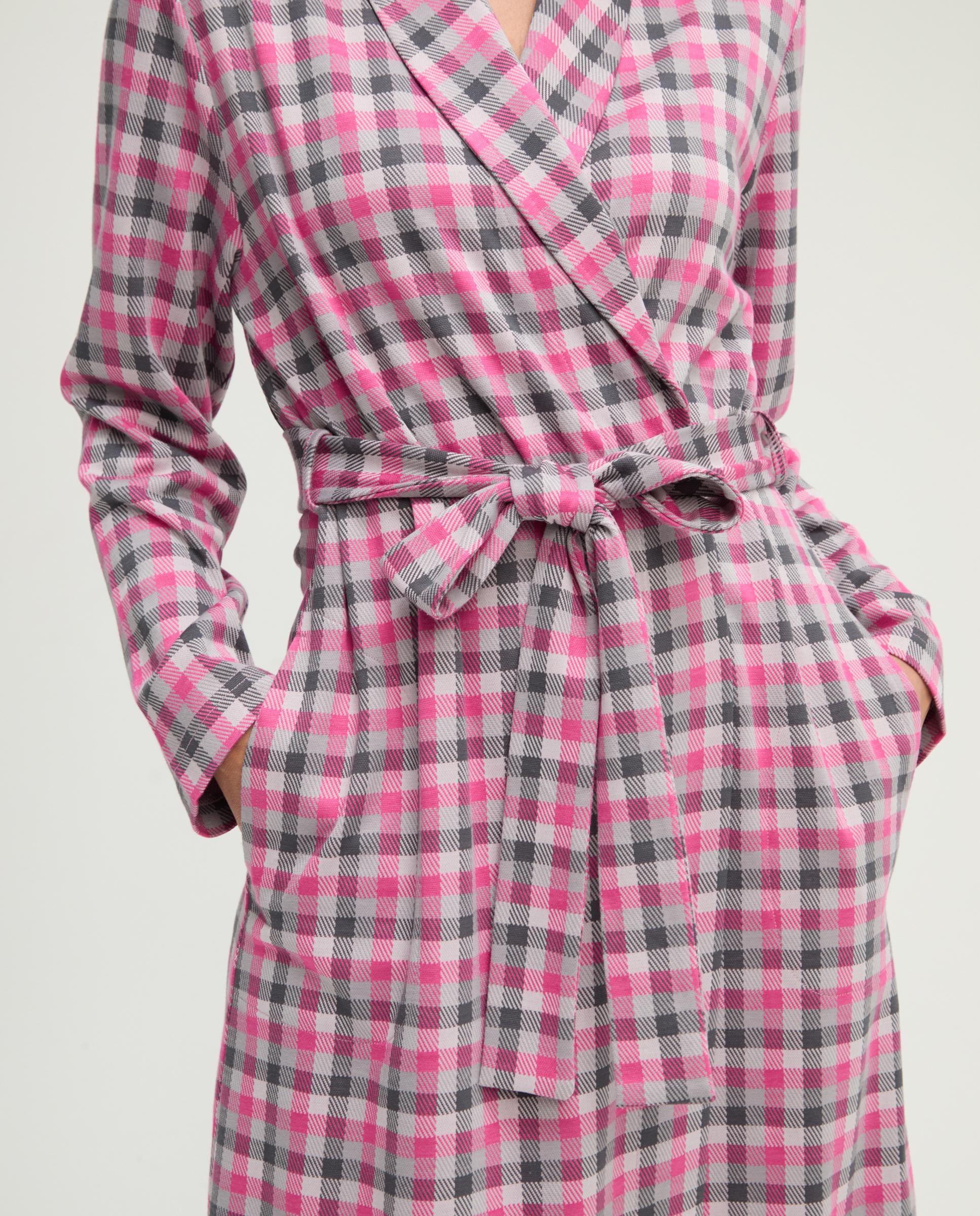 Robe Cruzada Aos Quadrados Fúcsia-4
