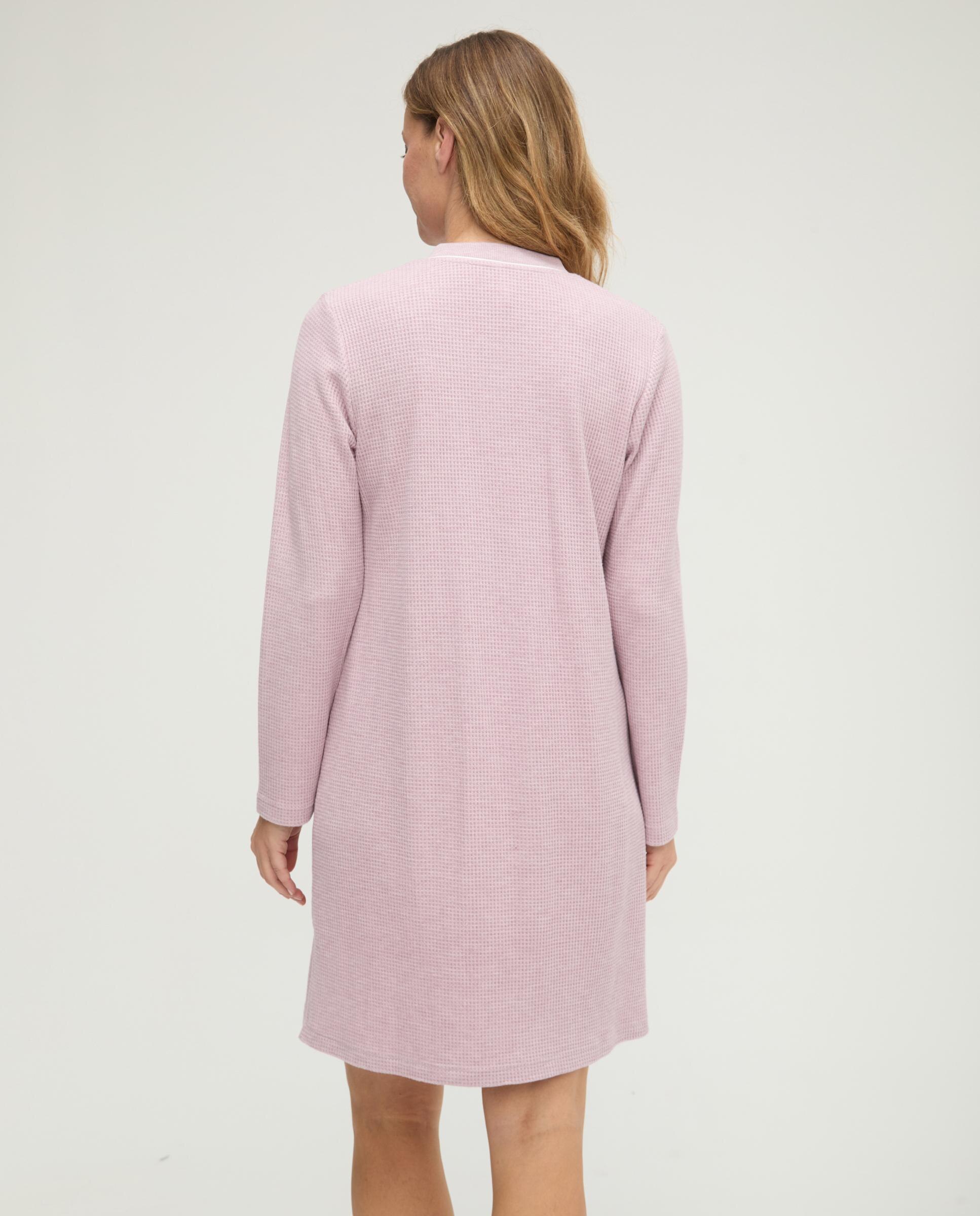 Robe com Decote em V e Botões Malva-2