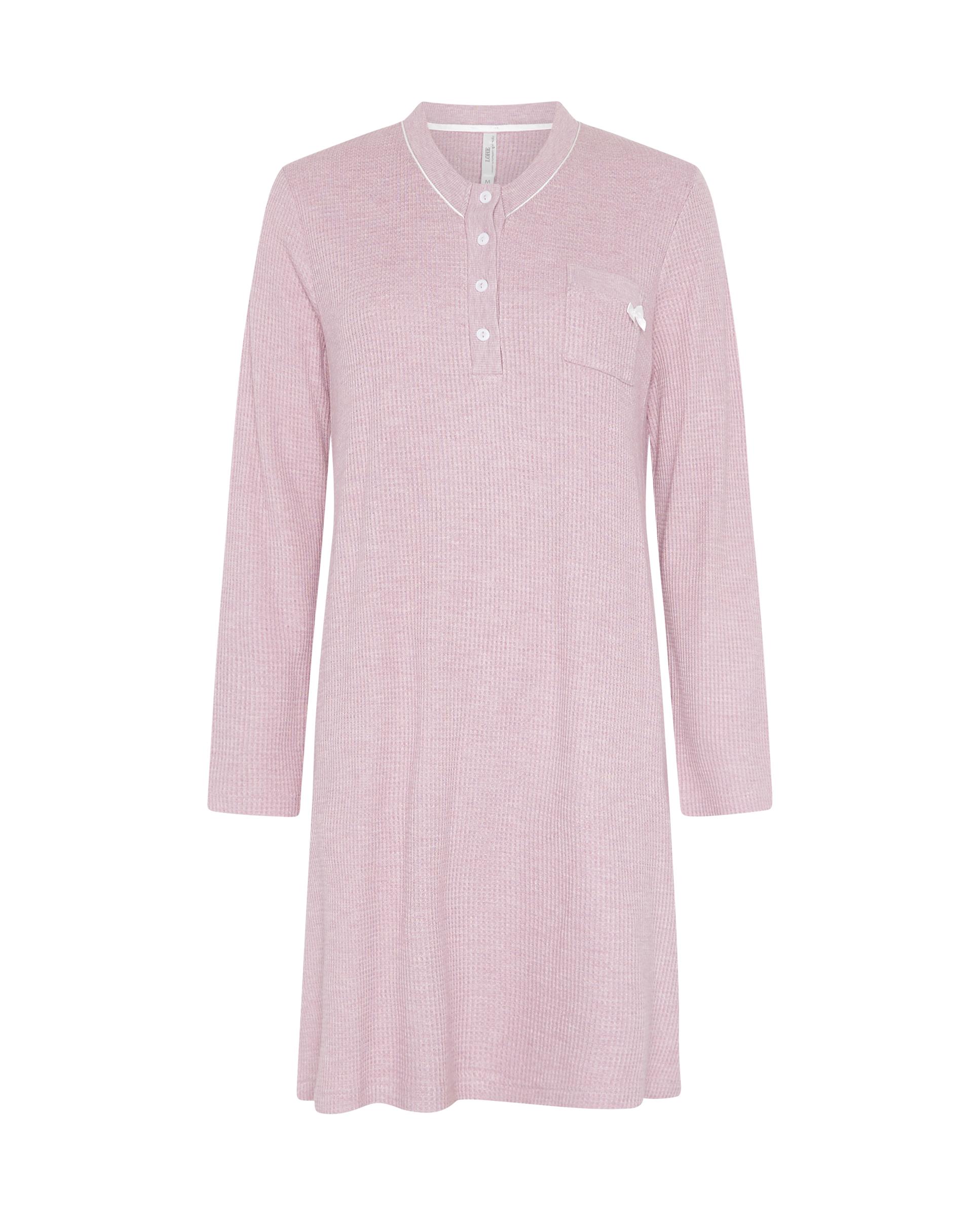 Robe com Decote em V e Botões Malva-3