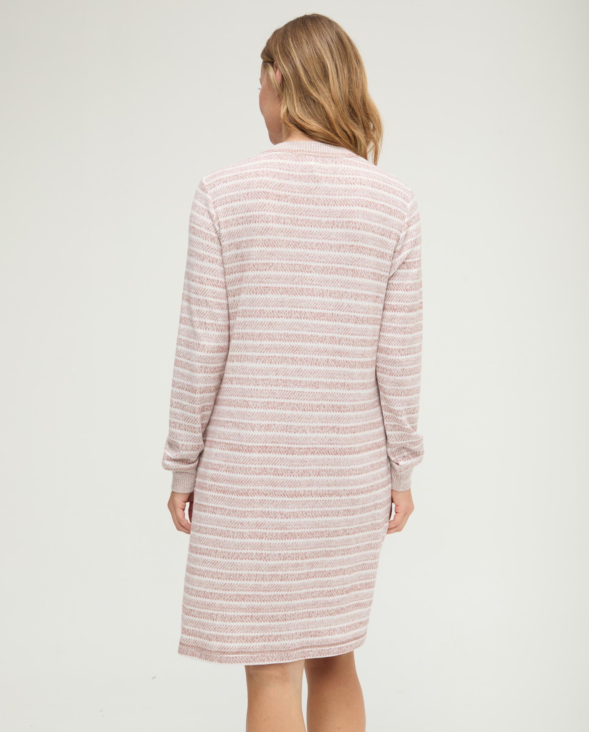 Robe Vigore Às Riscas com Botões Castanho-2