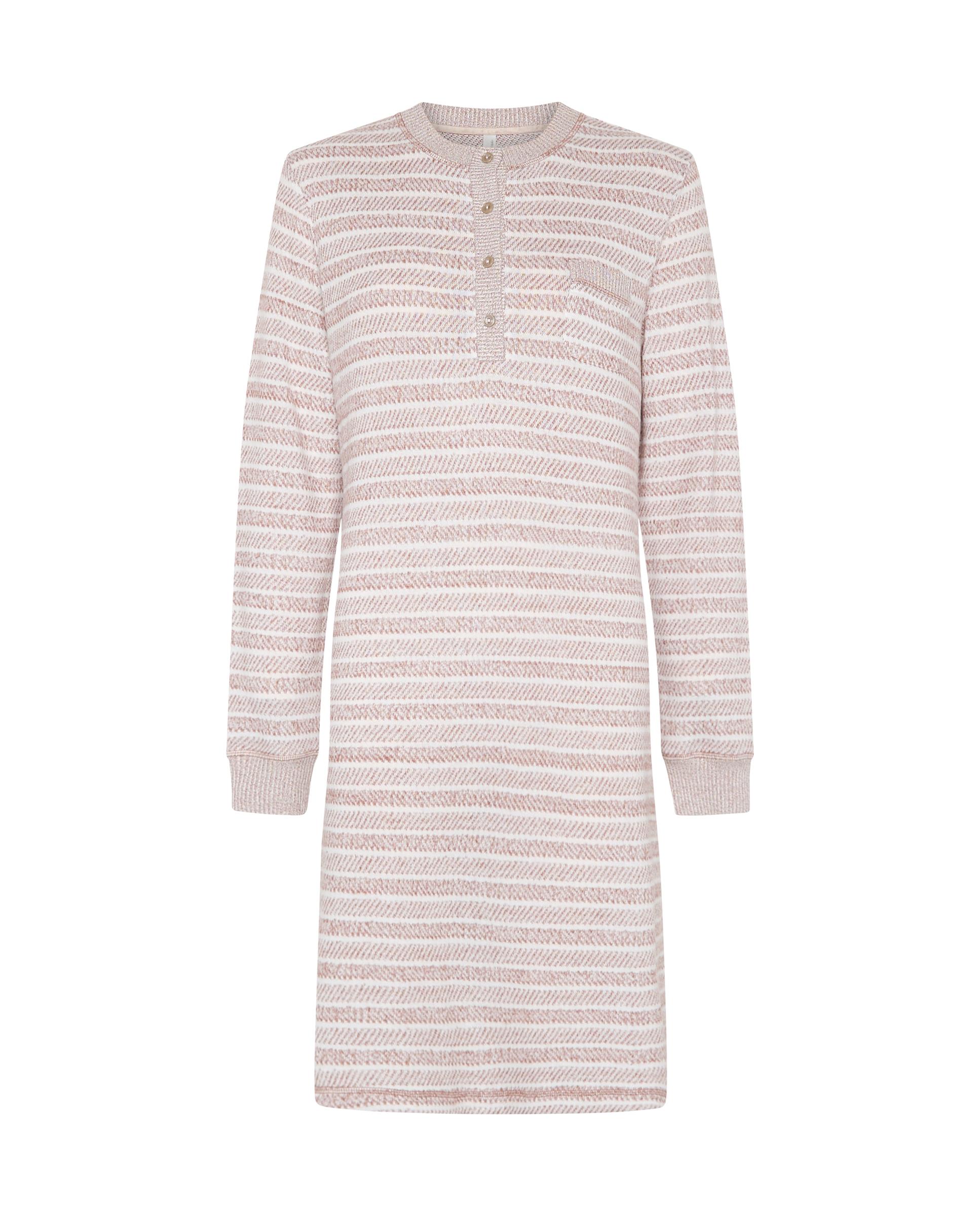 Robe Vigore Às Riscas com Botões Castanho-3