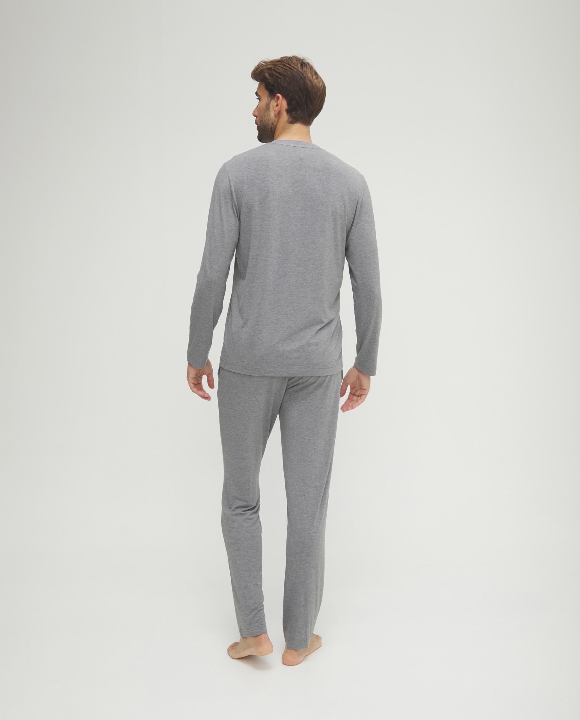 Pijama em Modal com Botões Cinzento-2