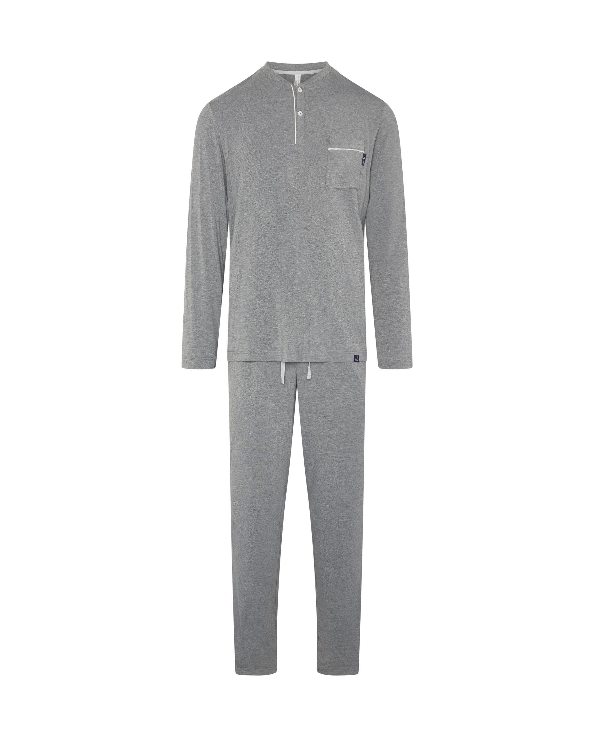Pijama em Modal com Botões Cinzento-3