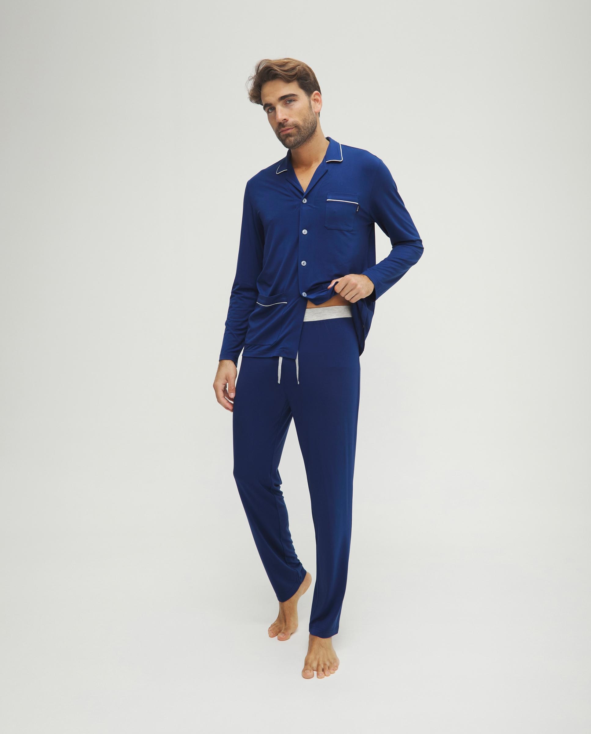 Pijama Modal Aberto Azul-marinho-1