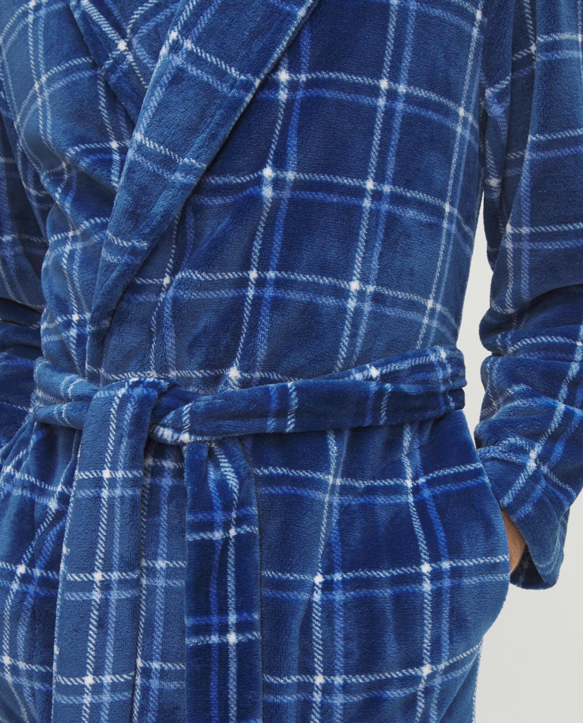 Robe Comprida Aos Quadrados Azul-4