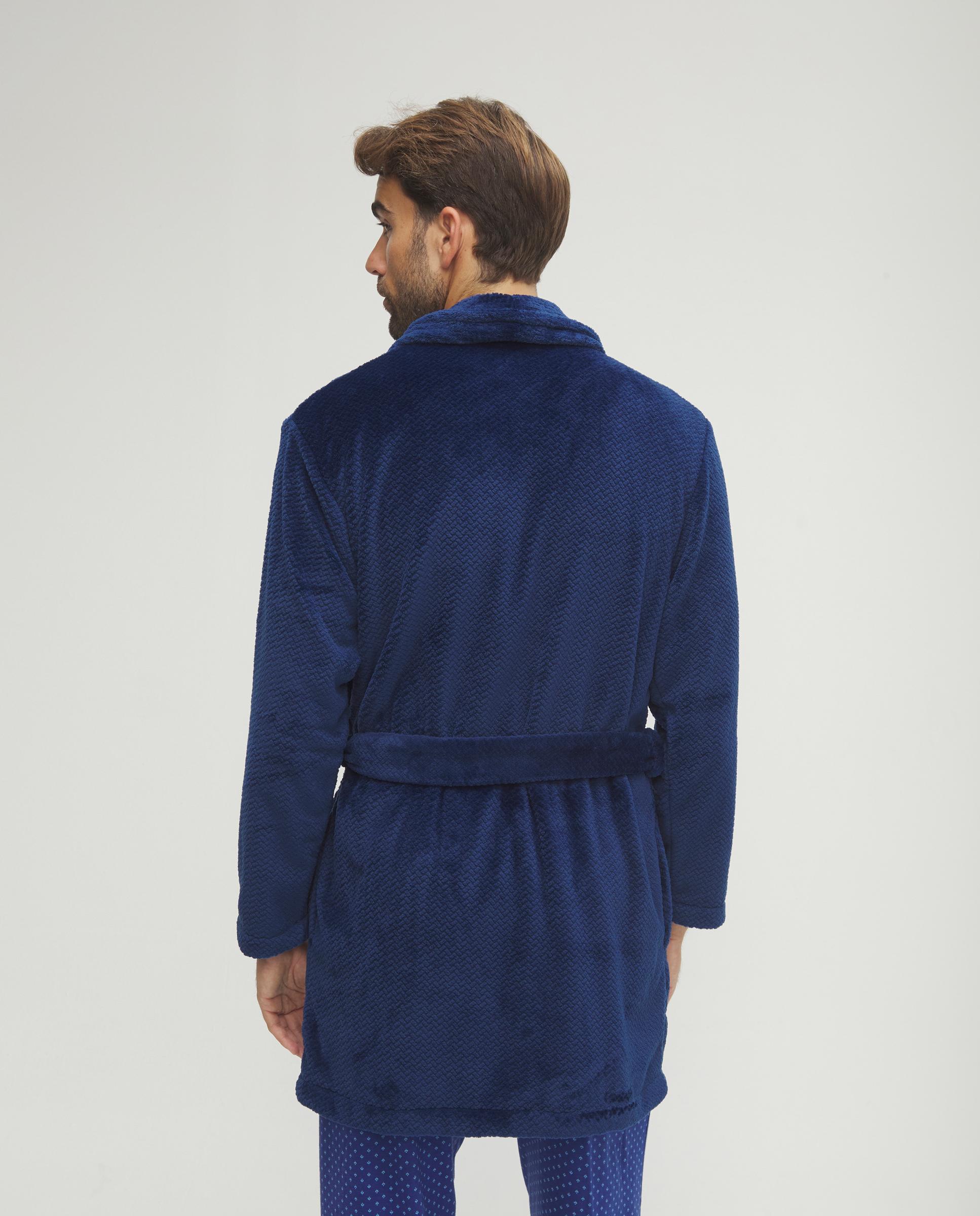 Robe Jacquard Curta Azul-2