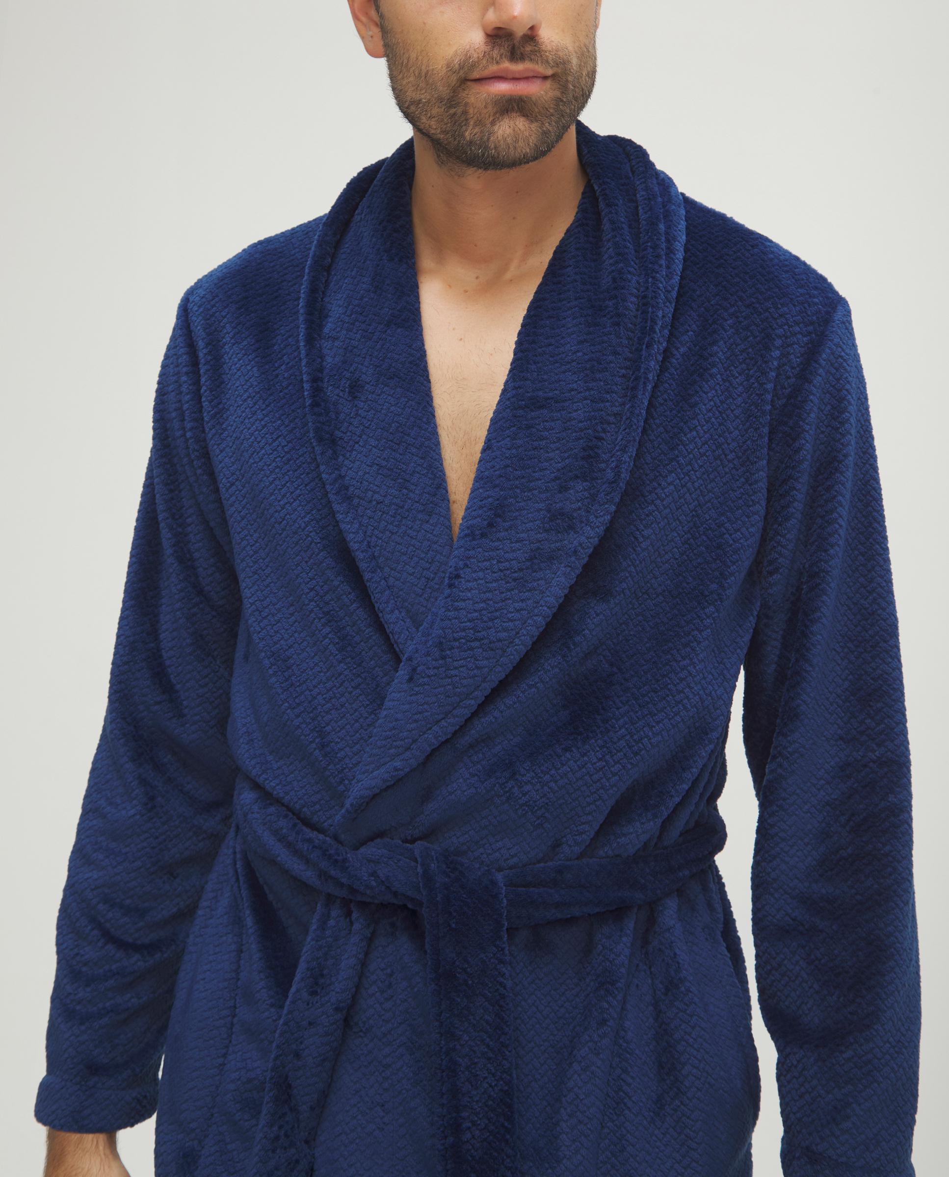 Robe Jacquard Curta Azul-4