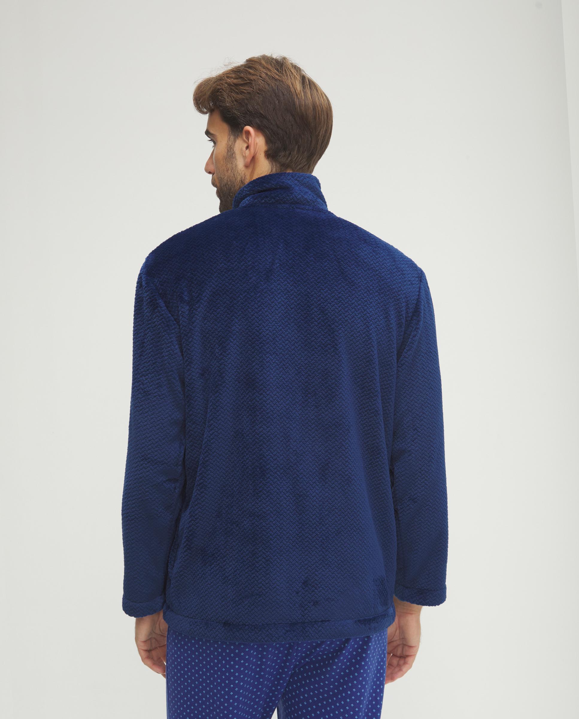 Robe Jacquard com Fecho Zip Azul-2