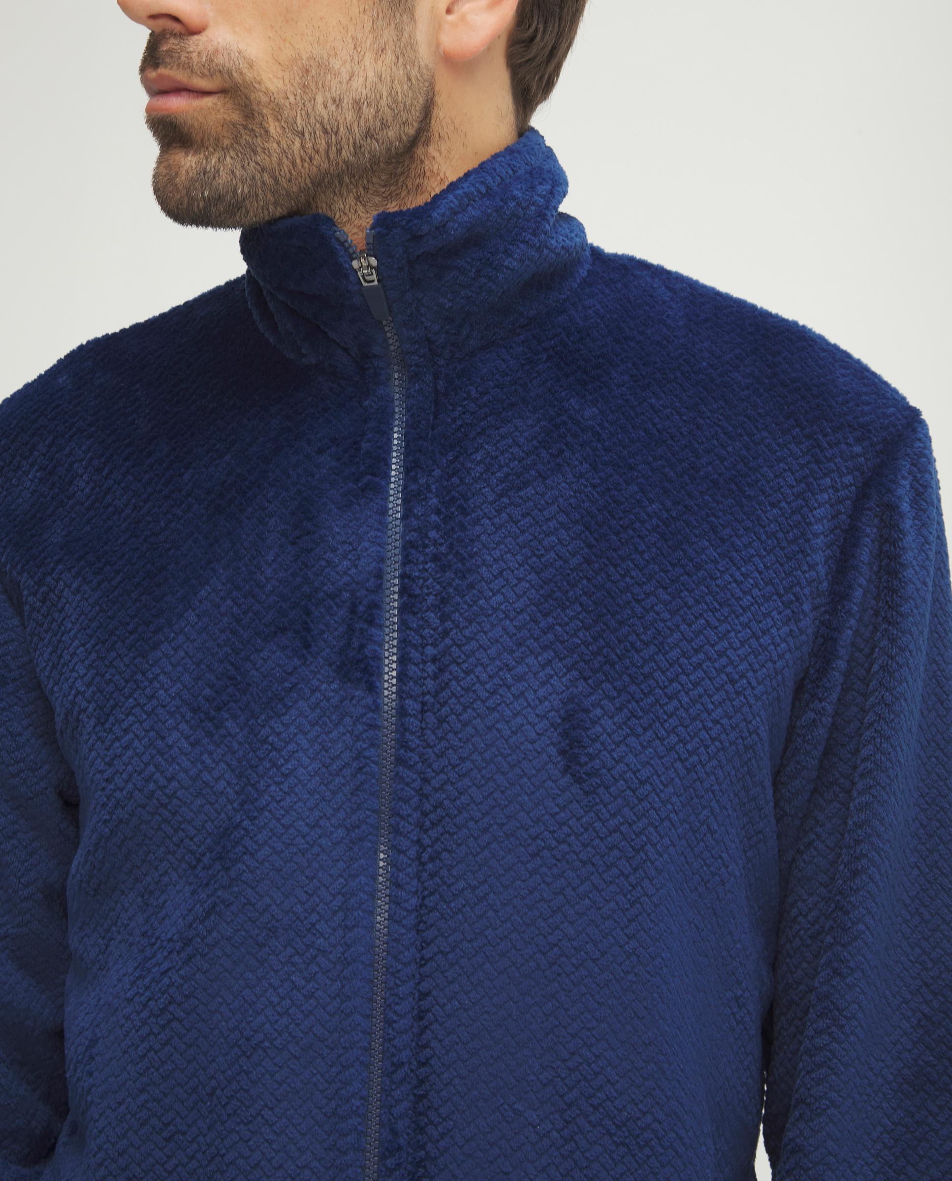 Robe Jacquard com Fecho Zip Azul-4