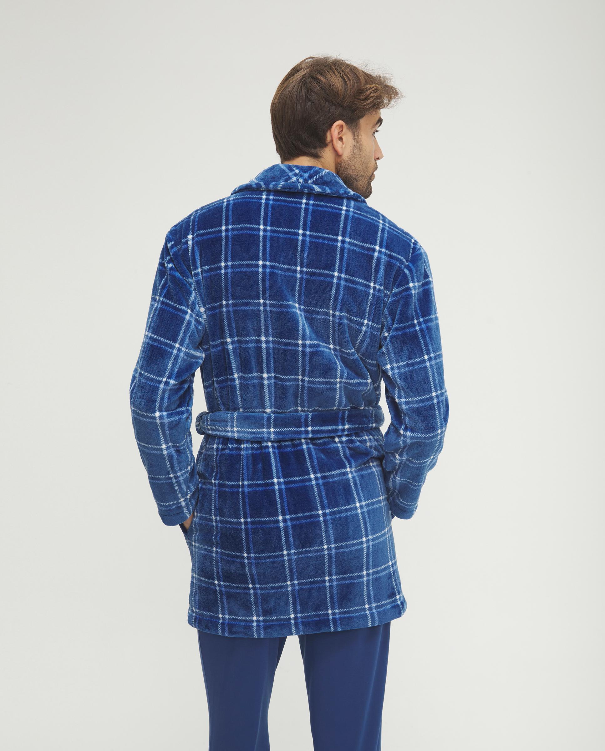 Robe Aos Quadrados Curta Azul-2