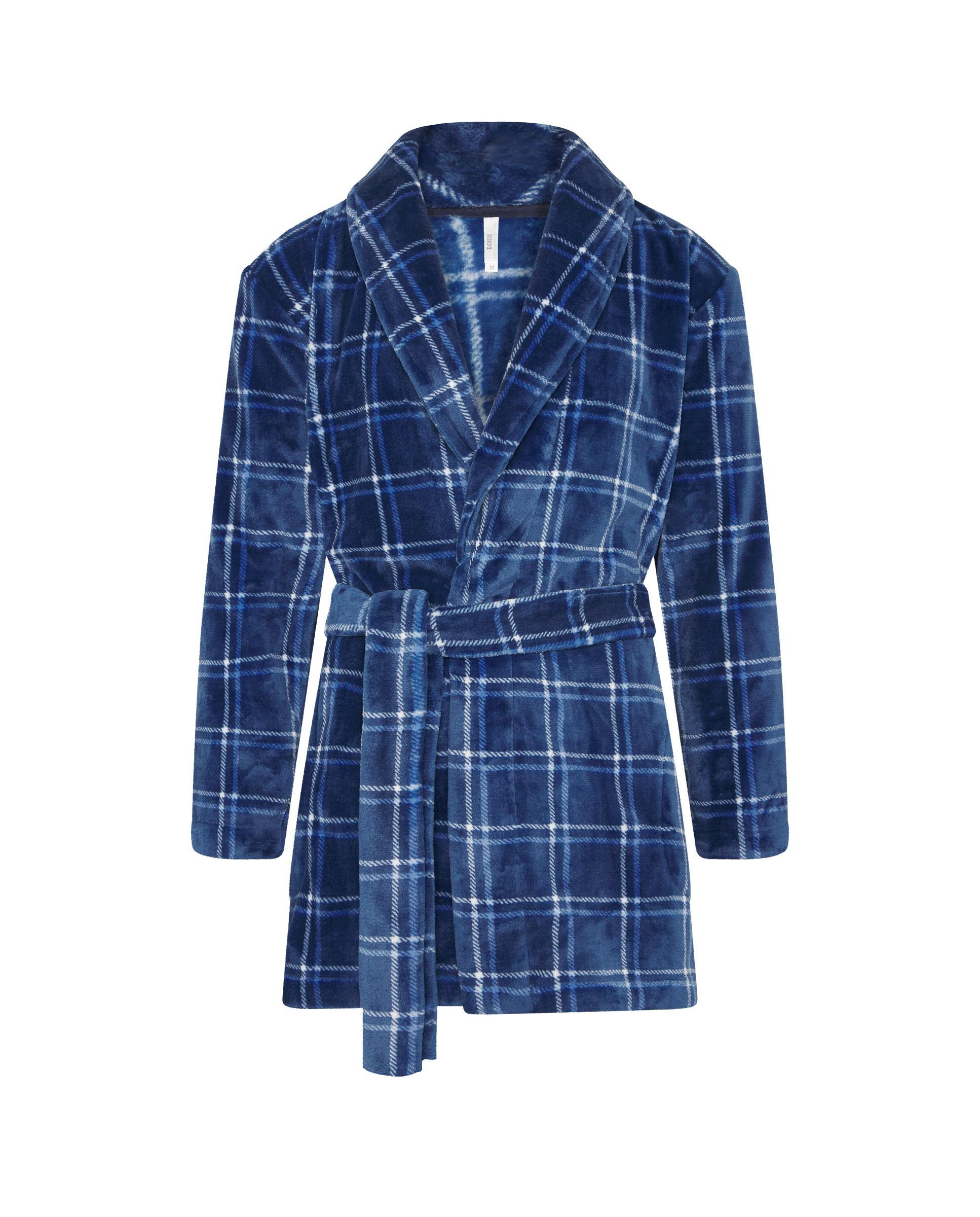 Robe Aos Quadrados Curta Azul-3