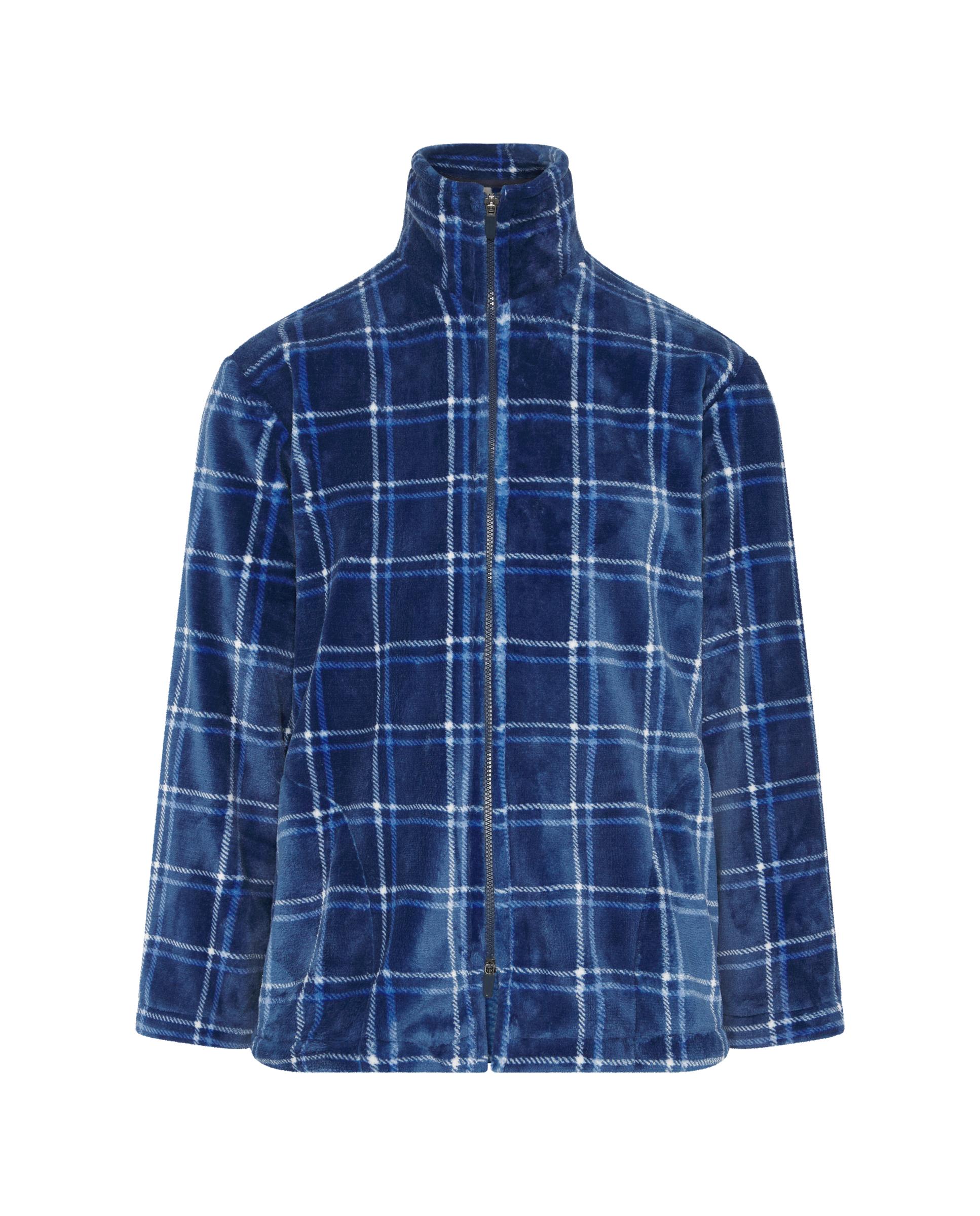 Robe Aos Quadrados com Fecho Zip Azul-3