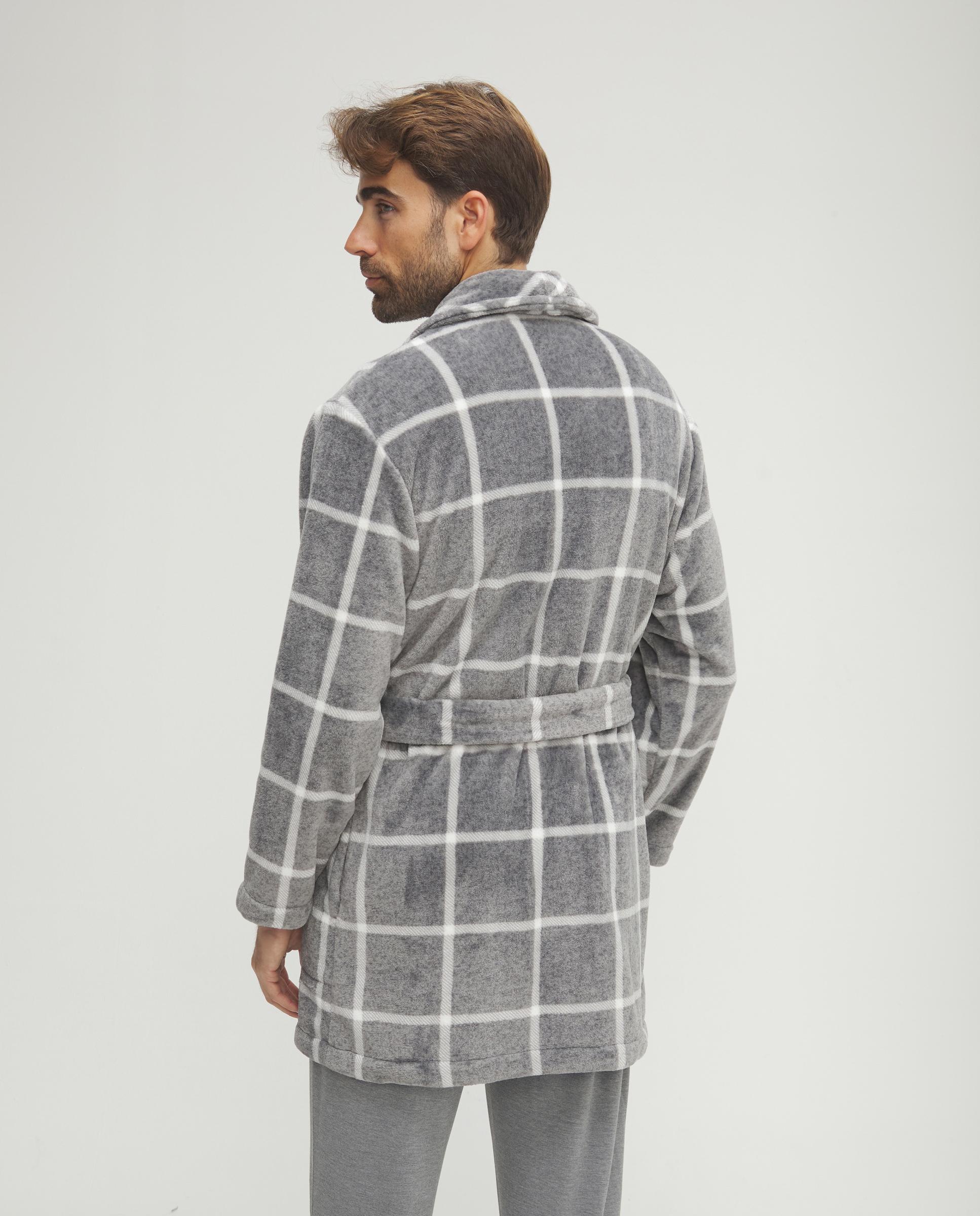 Robe Aos Quadrados Curta Cinzento-2