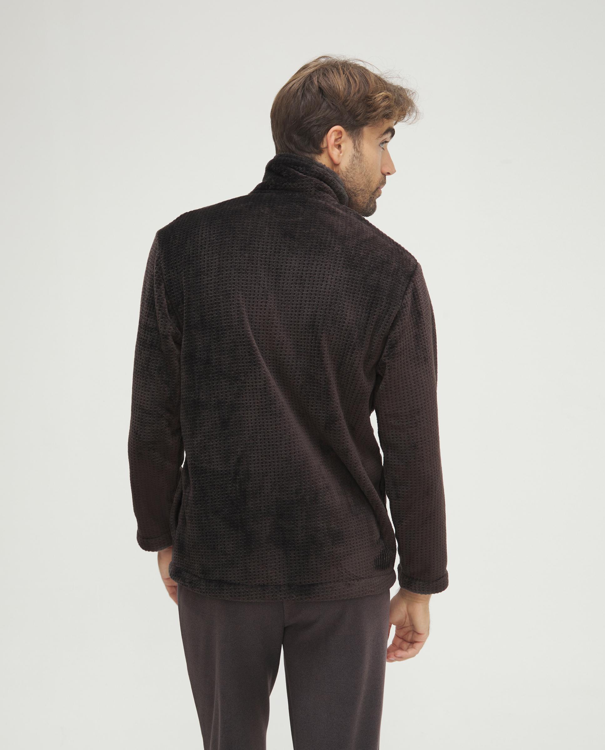 Robe Jacquard com Fecho Zip Castanho-2