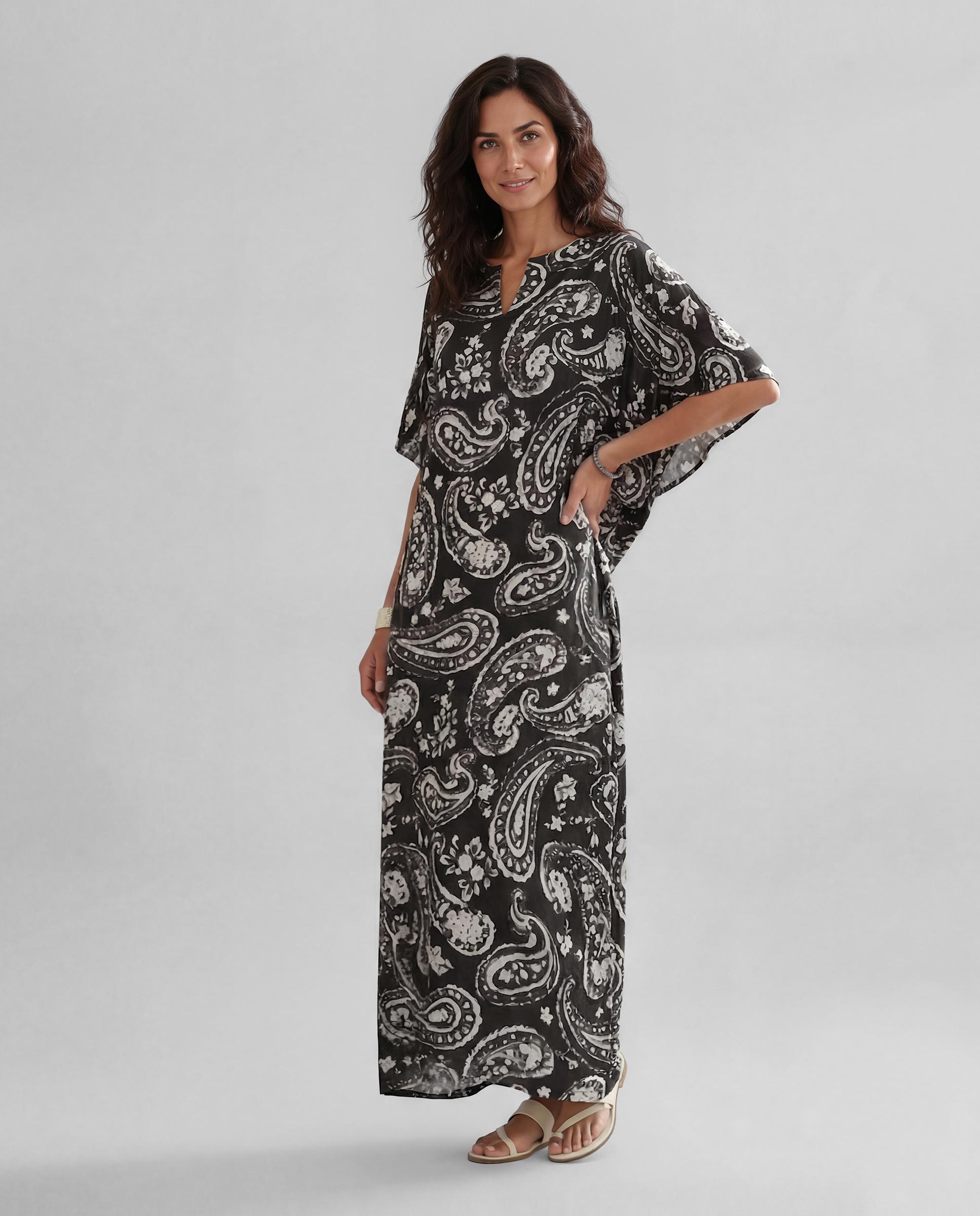 Imagem 0 de Kaftan de Seda Natural Estampado