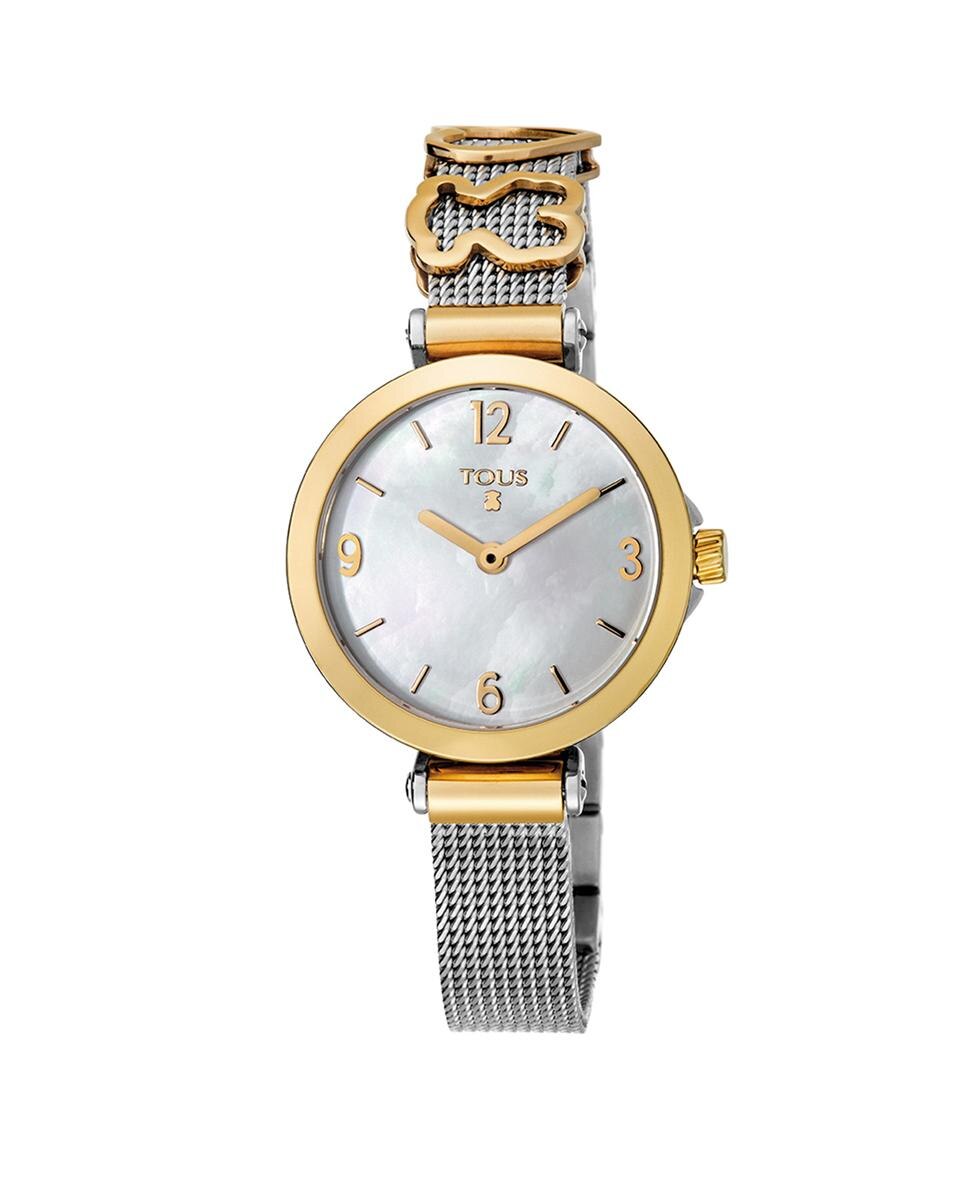 Relógio Analógico Tous com Charms de Malha de Aço em Prateado e Dourado Multicolor-1