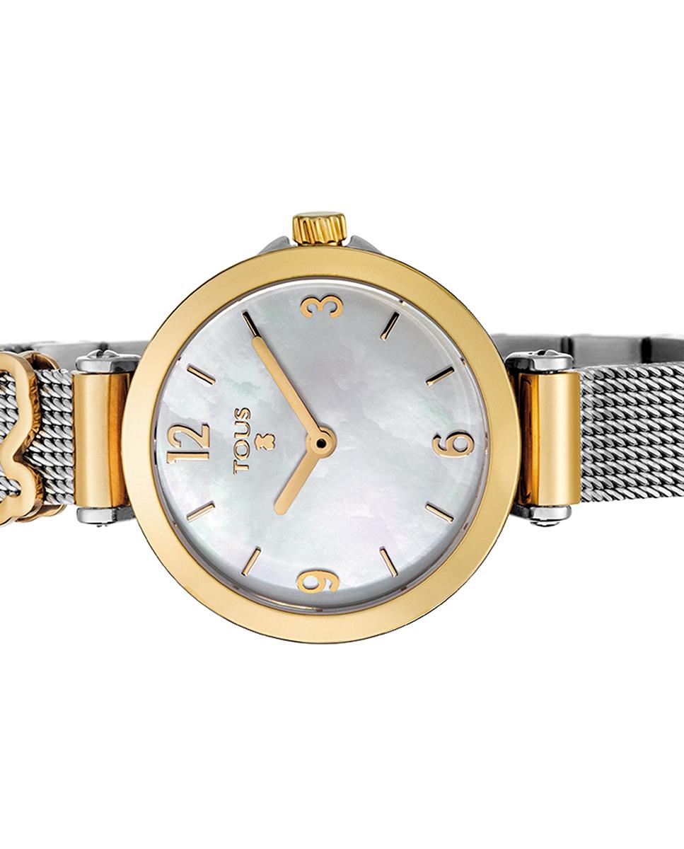 Relógio Analógico Tous com Charms de Malha de Aço em Prateado e Dourado Multicolor-3