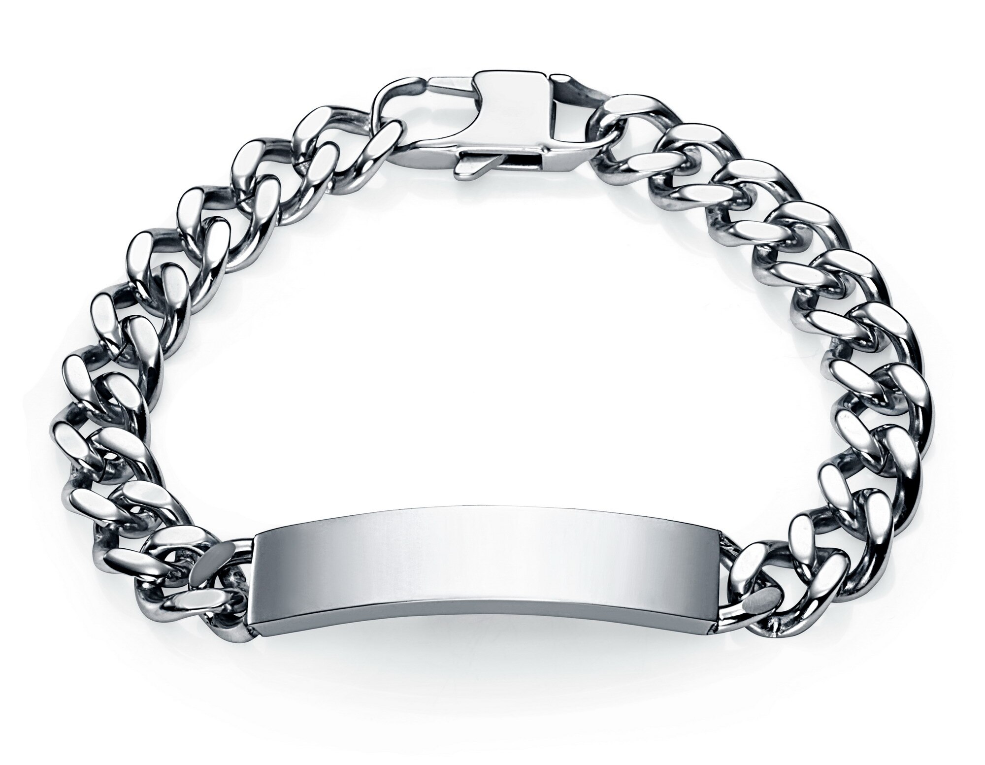 Pulseira em Aço com Elos Prateados Prata-2