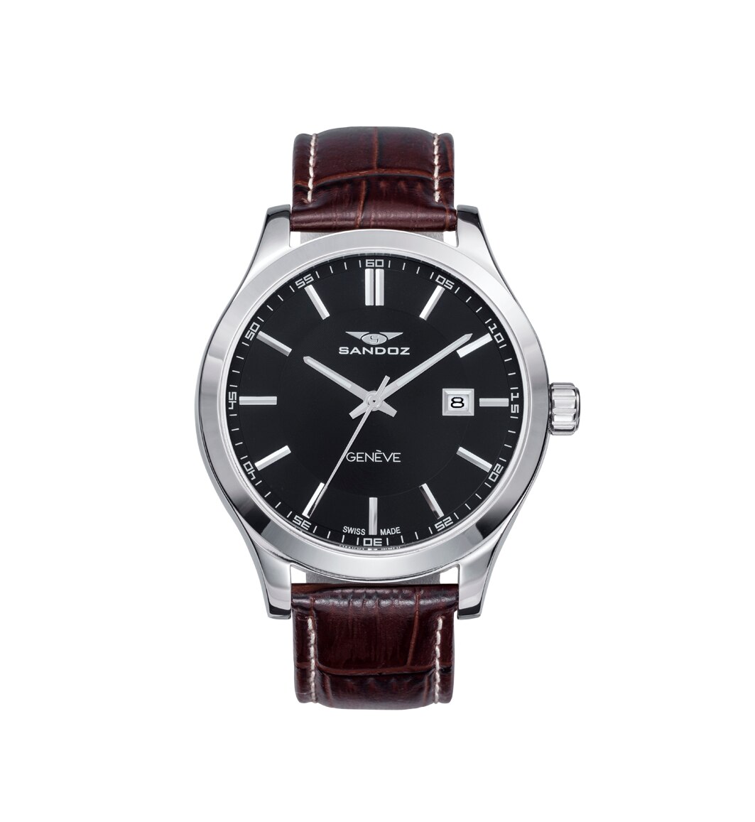 Relógio Sandoz Sport de Aço com Bracelete Castanho-5