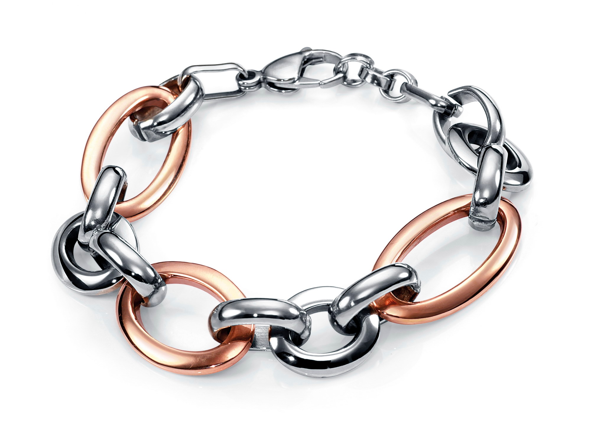 Pulseira com Elos em Dois Tons Ouro-2